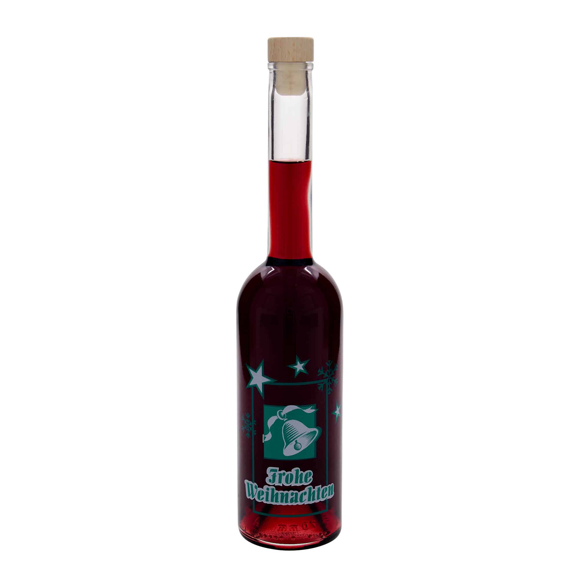 500 ml staklena flaša 'Opera', motiv: Srećan Božić, grlo: čep