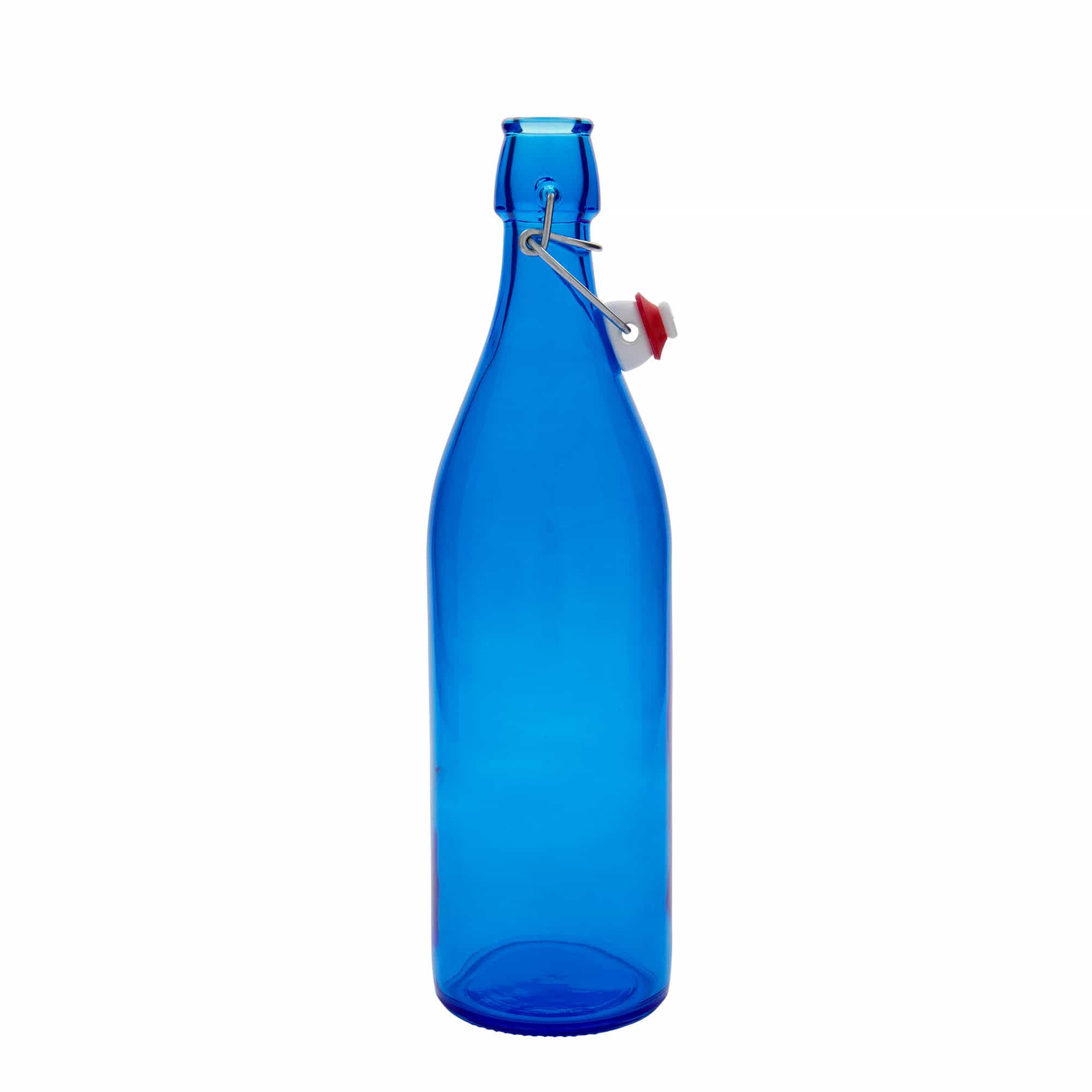 1.000 ml staklena flaša 'Giara', plava, otvor: kopča za zatvaranje