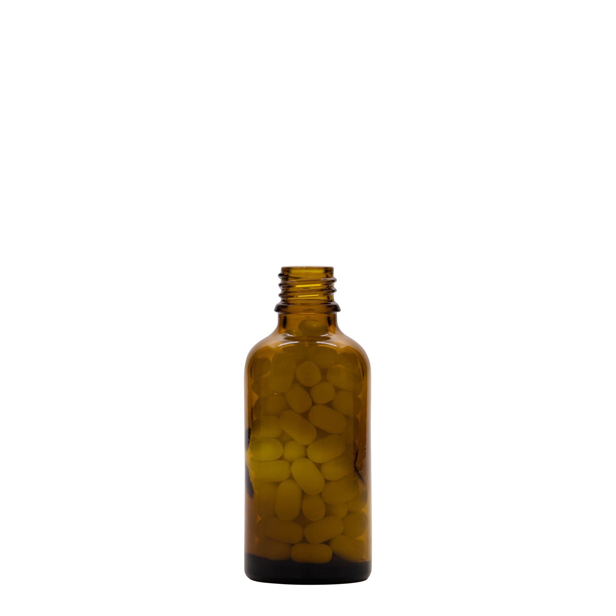 50 ml medicinska bočica, staklena, braon, otvor: DIN 18