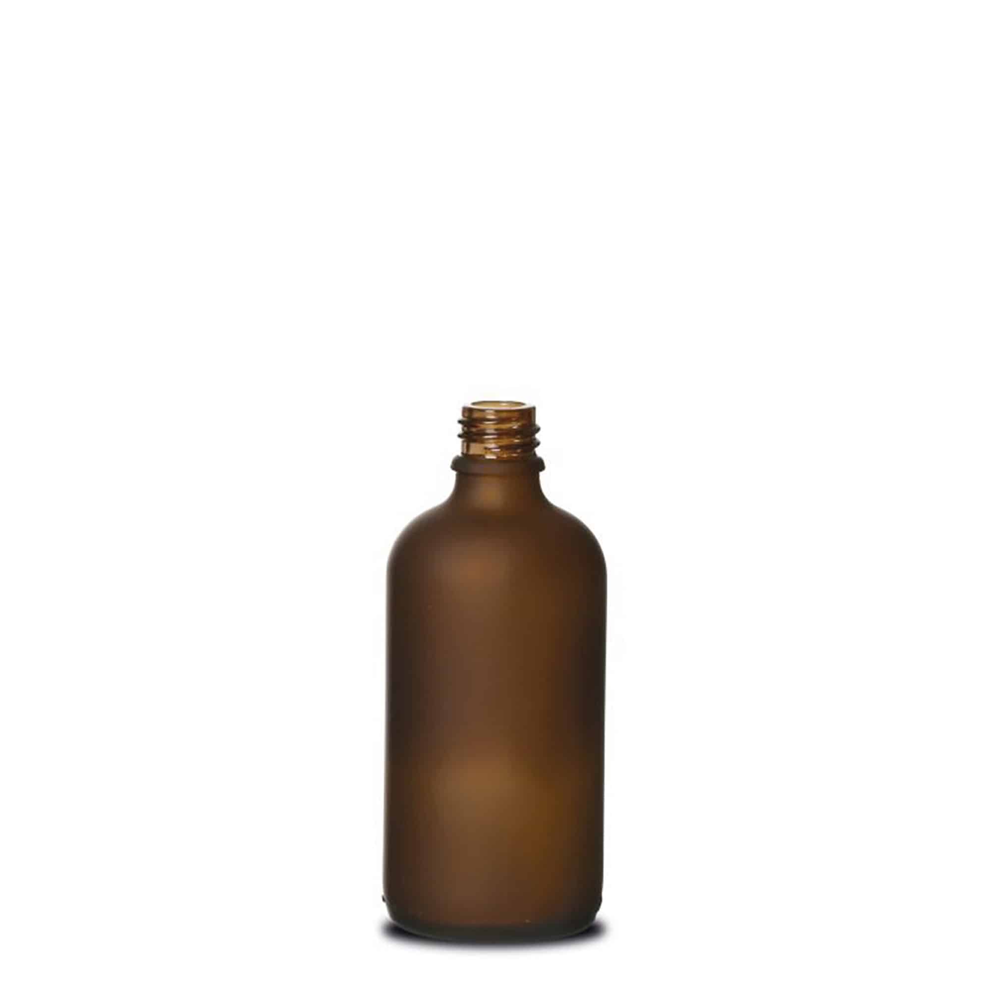 100 ml medicinska bočica, staklo, mat smeđa, grlo: DIN 18 100 ml medicinska bočica, staklo, mat smeđa, grlo: DIN 18