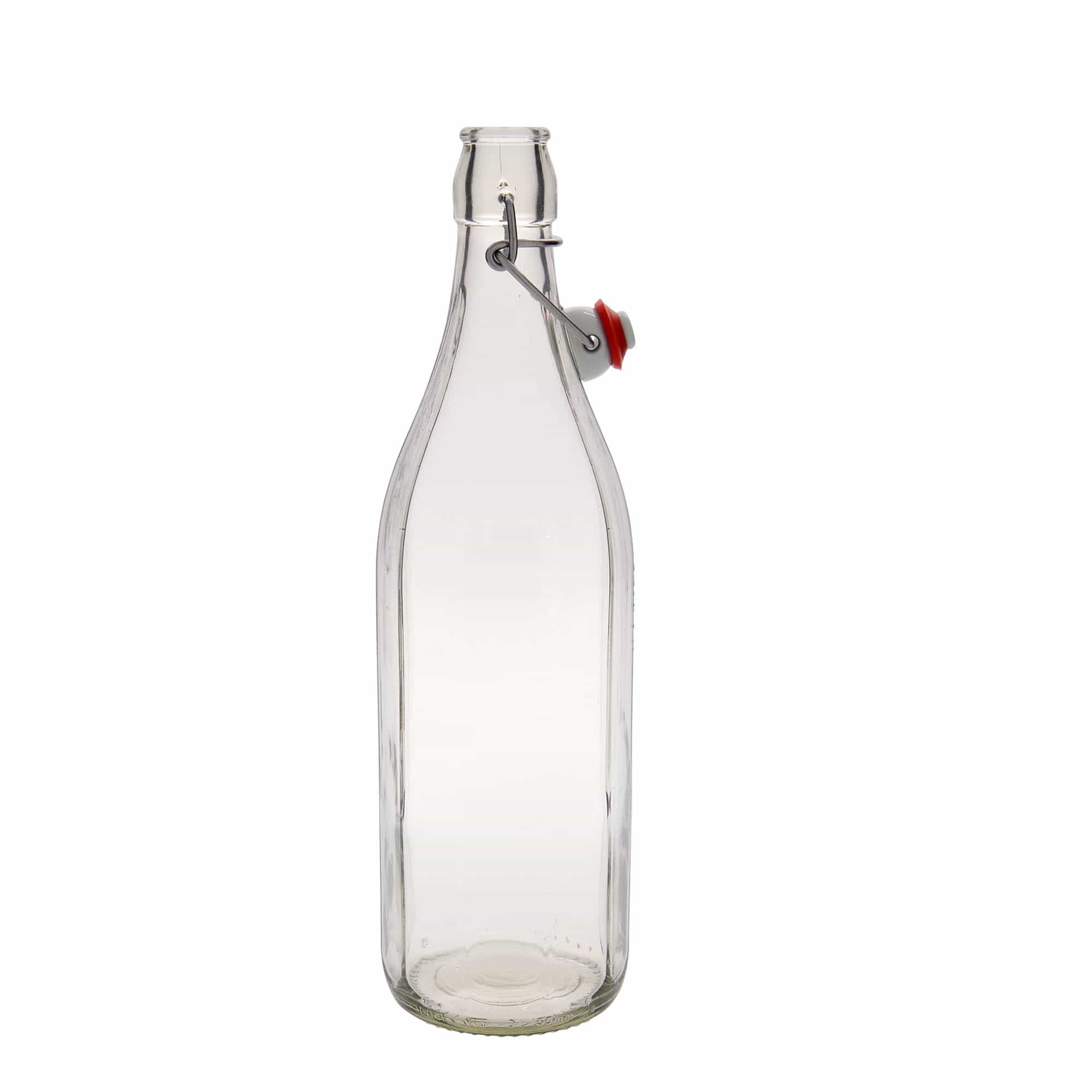 1.000 ml staklena boca 'Bravo' #, desetostrana, otvor: zatvarač sa kopčom 1.000 ml staklena boca 'Bravo' #, desetostrana, otvor: zatvarač sa kopčom