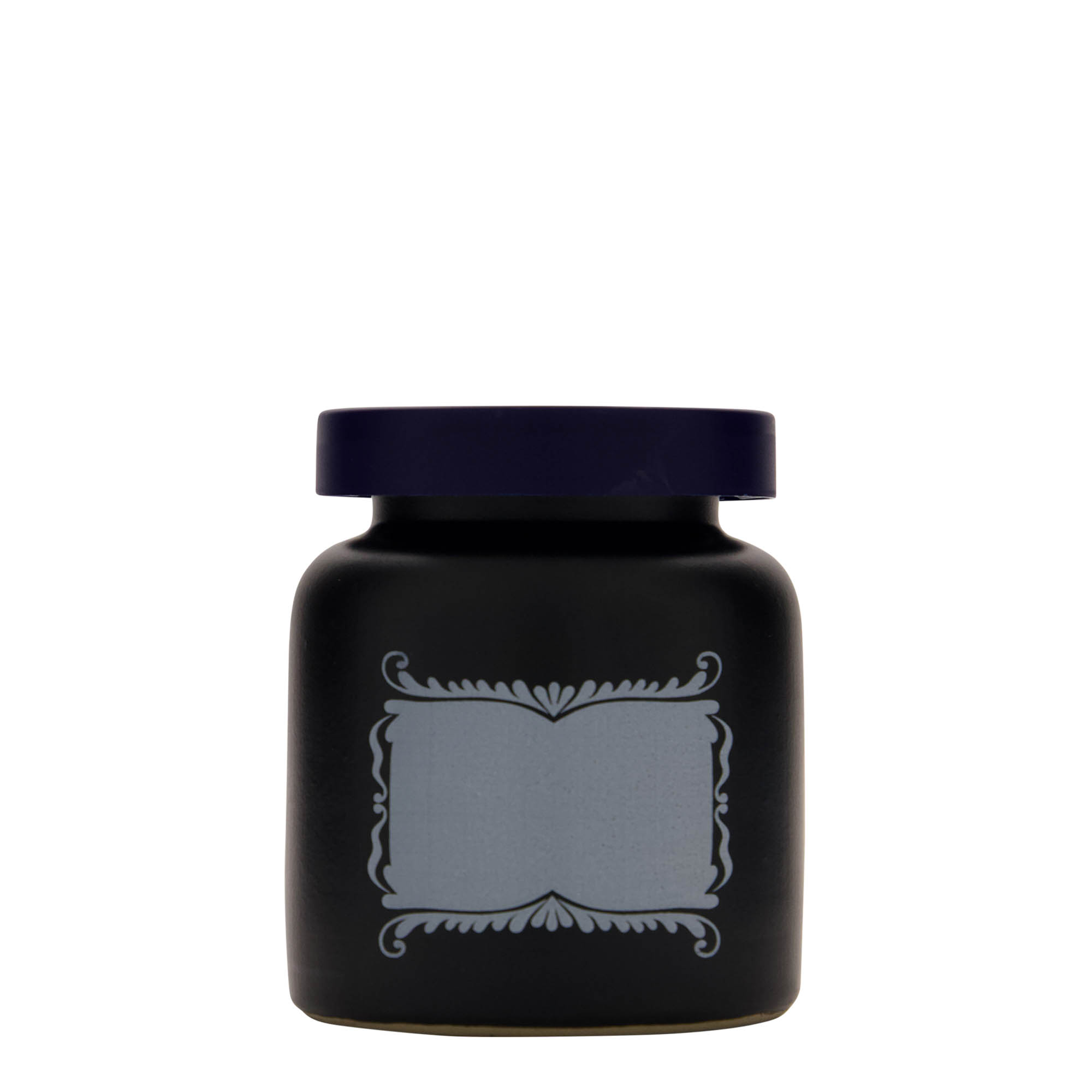 270 ml glineni lonac, motiv: polje za etiketu, keramika, crna, otvor: poklopac na navoj 270 ml glineni lonac, motiv: polje za etiketu, keramika, crna, otvor: poklopac na navoj
