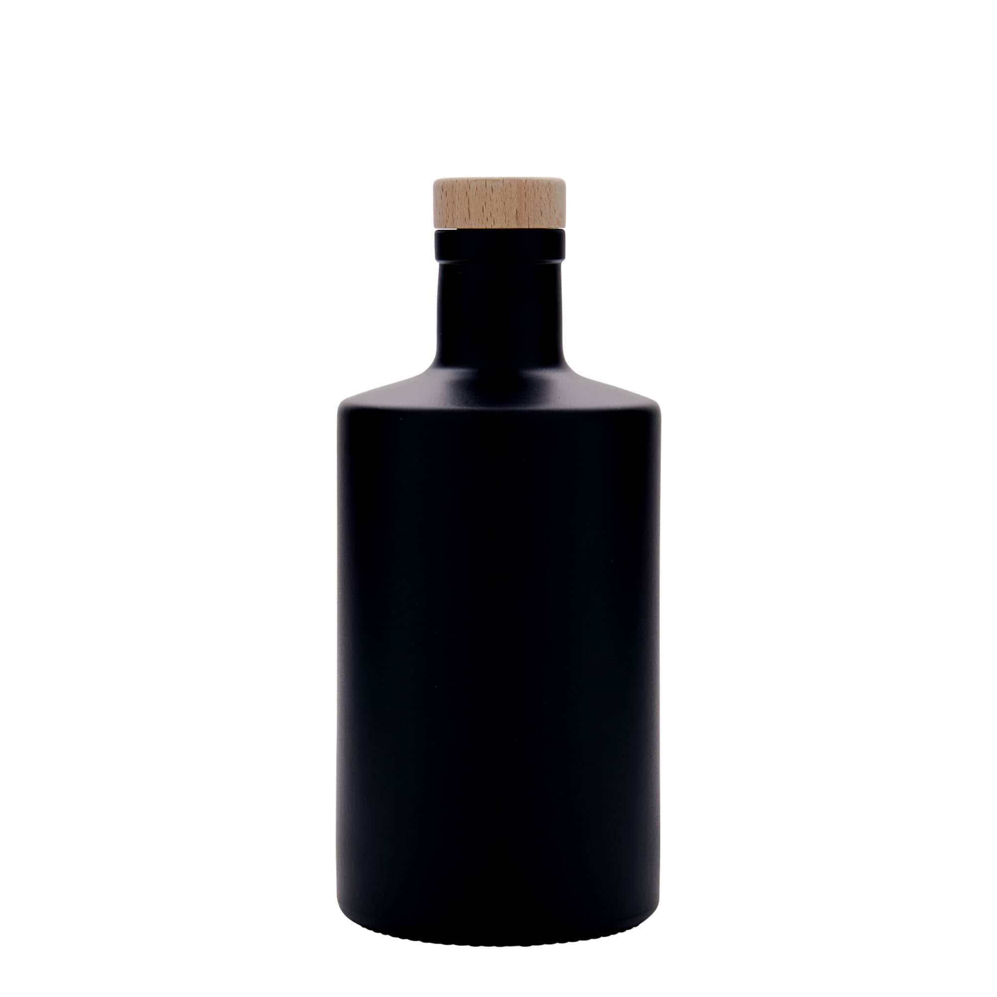500 ml staklena boca 'Caroline', crna, grlo: čep