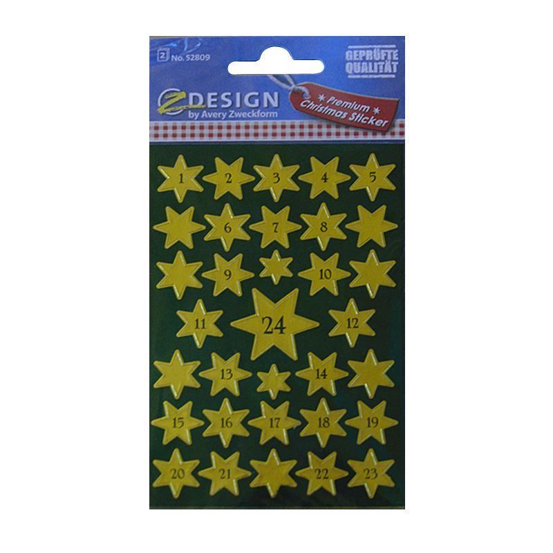 Zweckform nalepnice 'Adventski kalendar 1-24', papir, zlatna Zweckform nalepnice 'Adventski kalendar 1-24', papir, zlatna