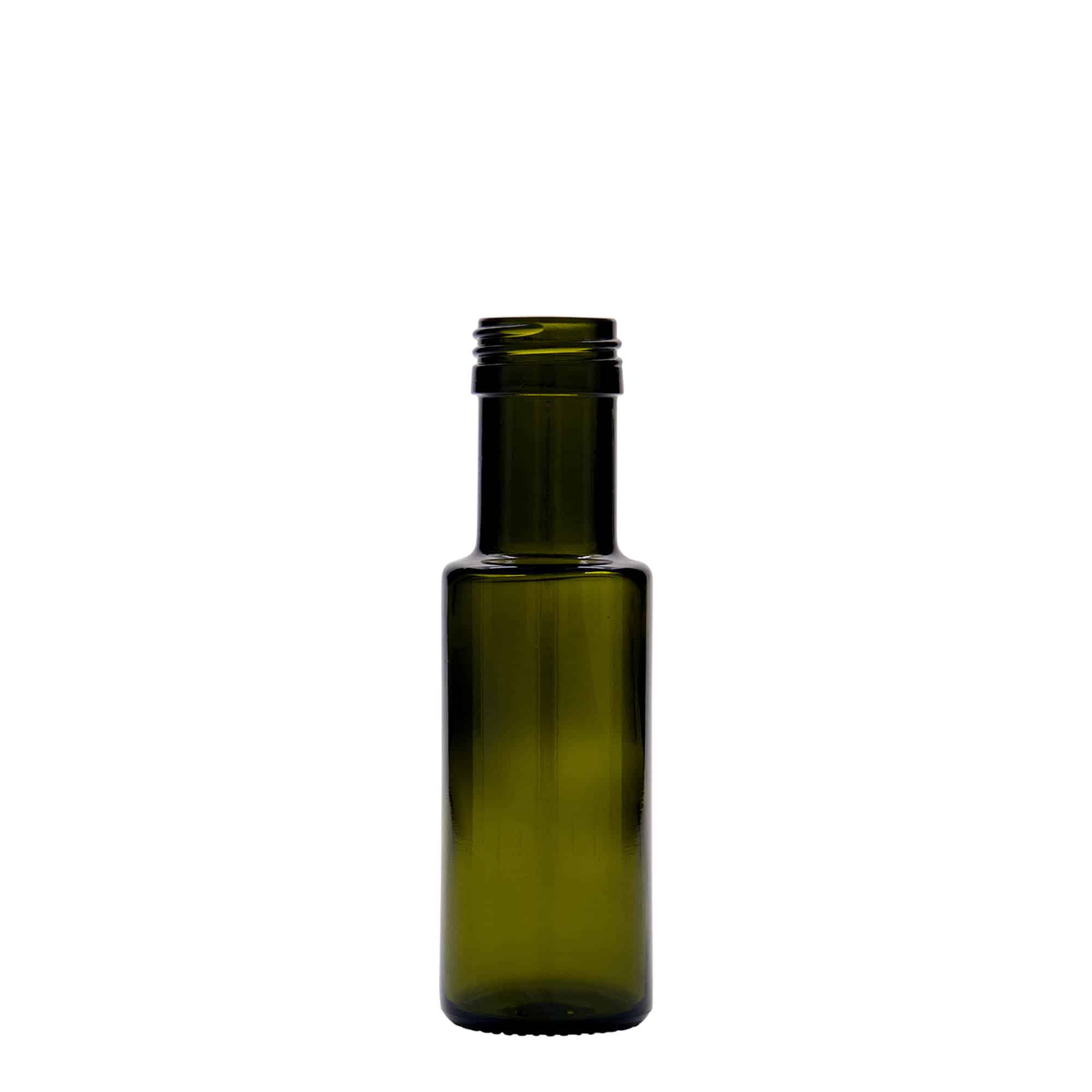 Staklena boca od 100 ml 'Dorica', antik zelena, otvor: PP 31,5 Staklena boca od 100 ml 'Dorica', antik zelena, otvor: PP 31,5