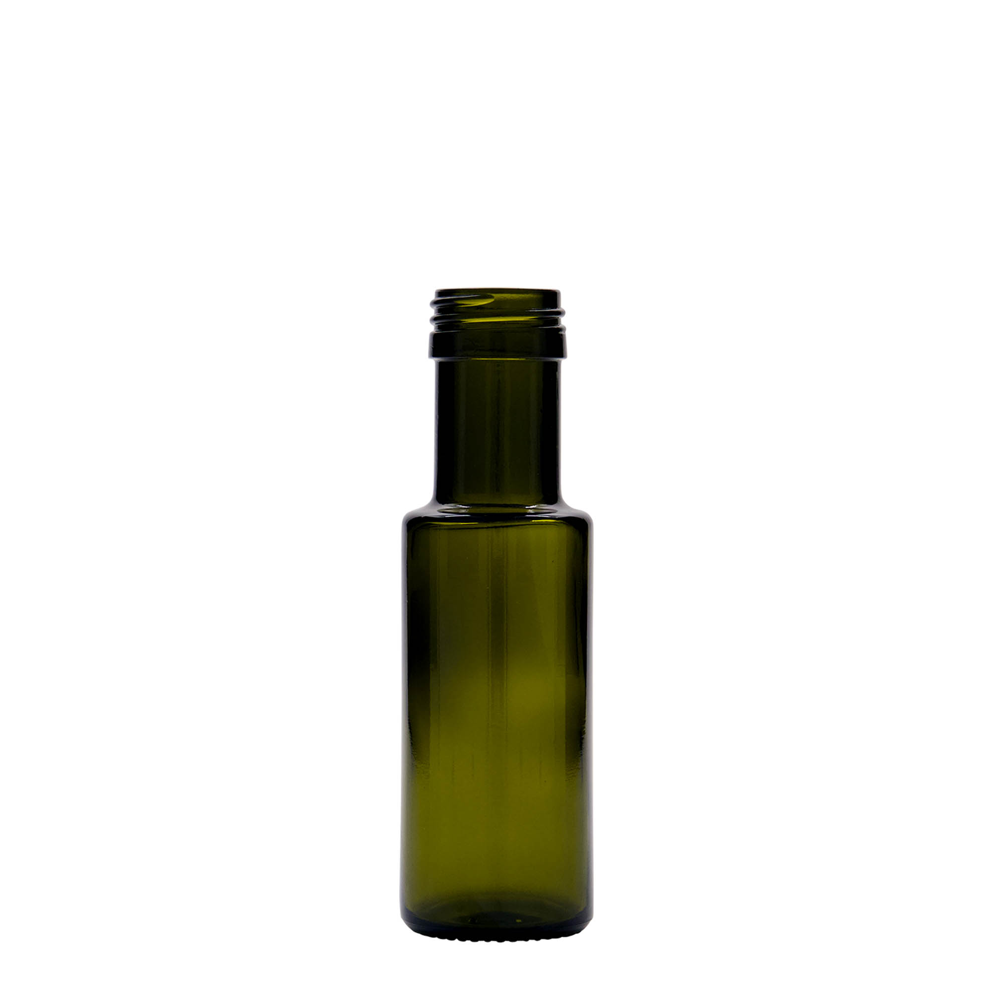 100 ml staklena flaša 'Dorica', antikno zelena, grlo: PP 31,5