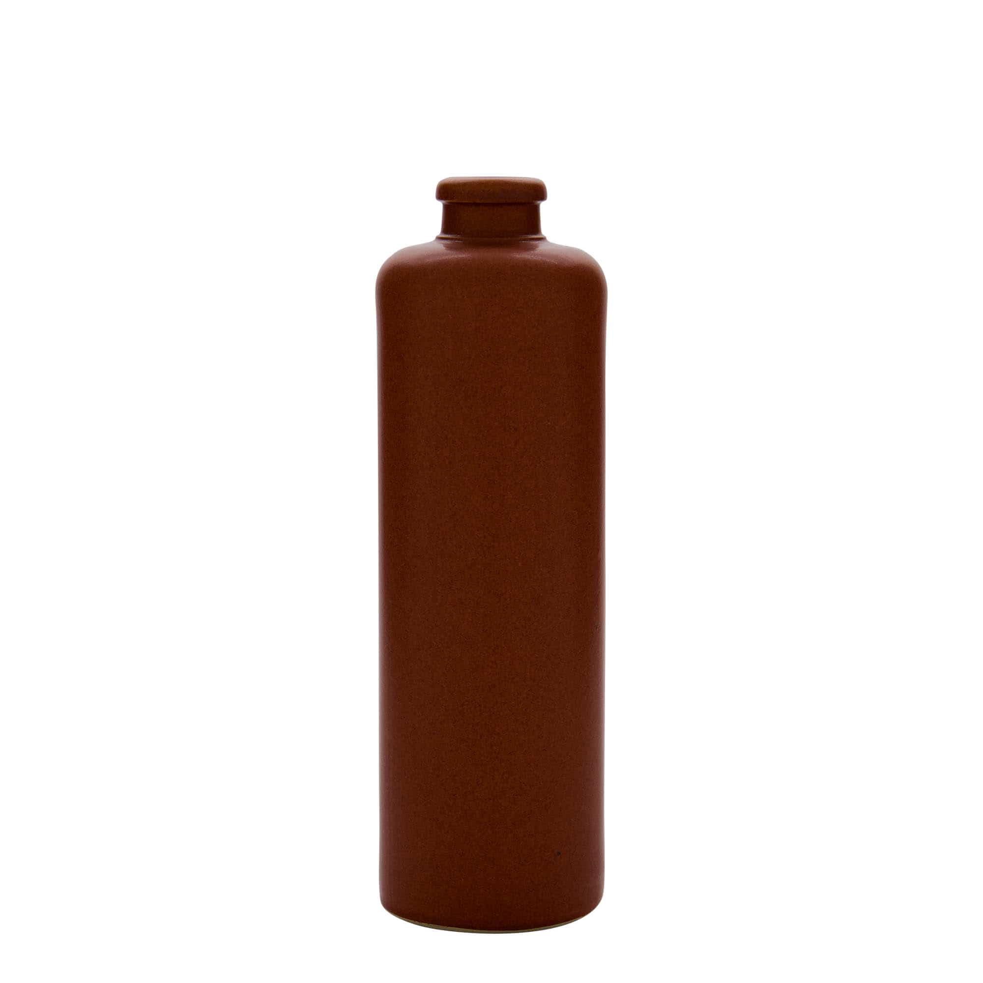 Glinena boca od 500 ml, keramika, crveno-braon, otvor: Plutani čep Glinena boca od 500 ml, keramika, crveno-braon, otvor: Plutani čep