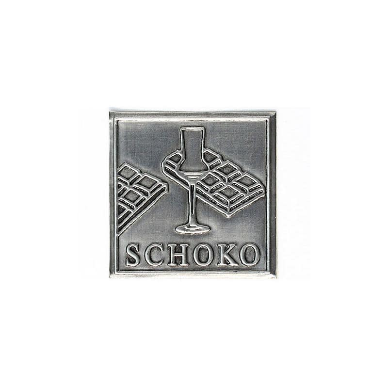 Limena etiketa 'Čoko', kvadratna, metal, srebrna