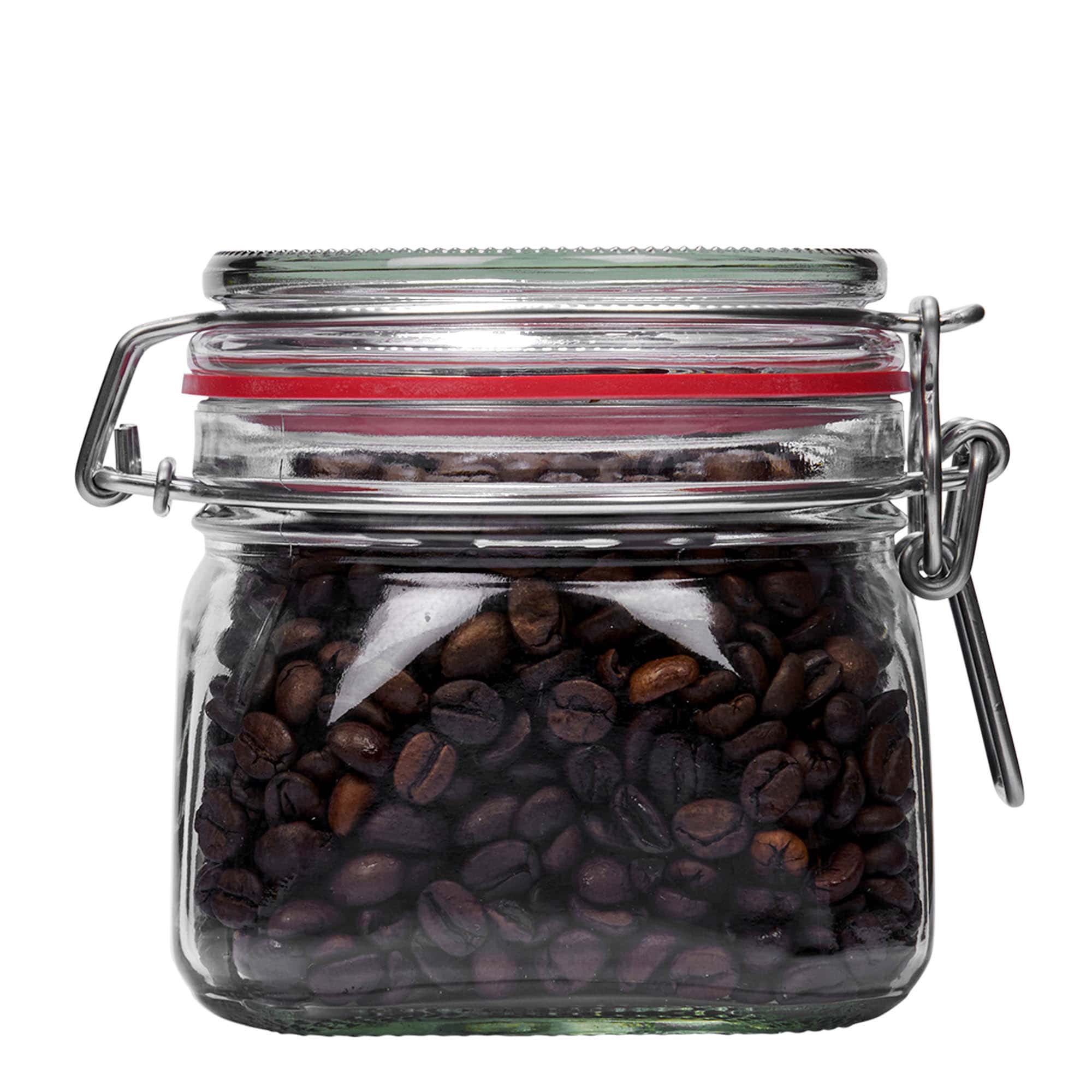 550 ml staklena tegla sa žičanim zatvaračem, kvadratna, otvor: žičani zatvarač