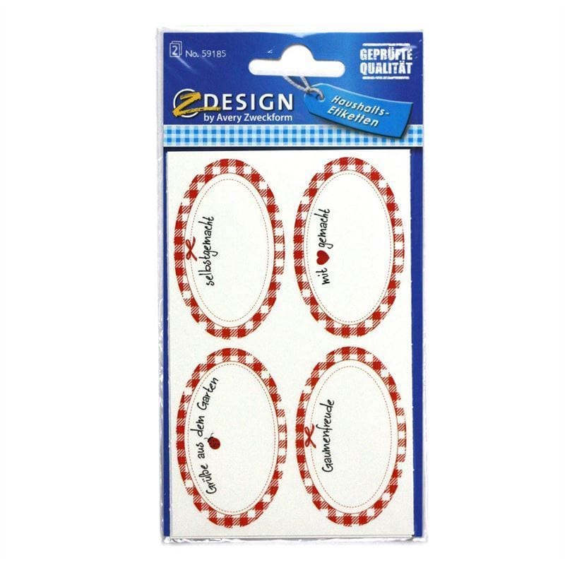 Zweckform etikete 'Selbstgemacht', ovalne, papirne, višebojne