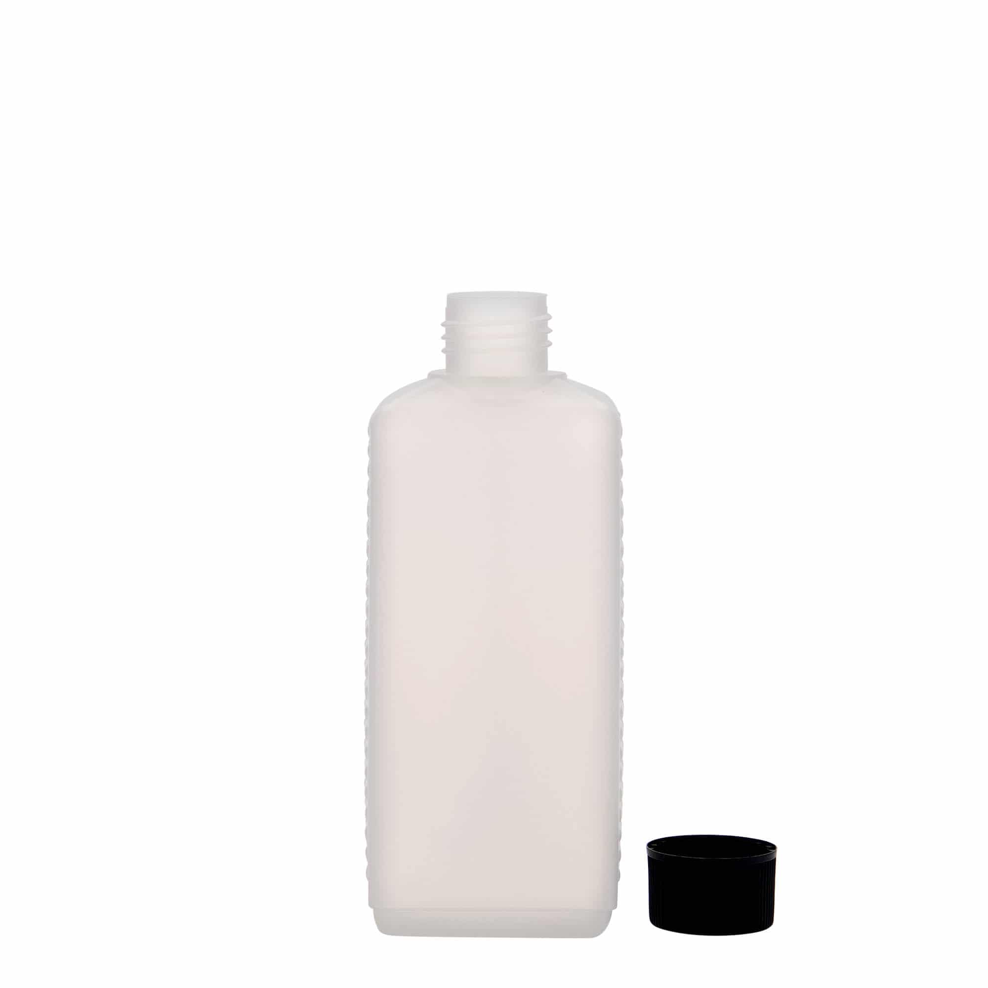 250 ml kanister-flasa, pravougaona, HDPE-plastika, prirodna boja, otvor: DIN 25 EPE