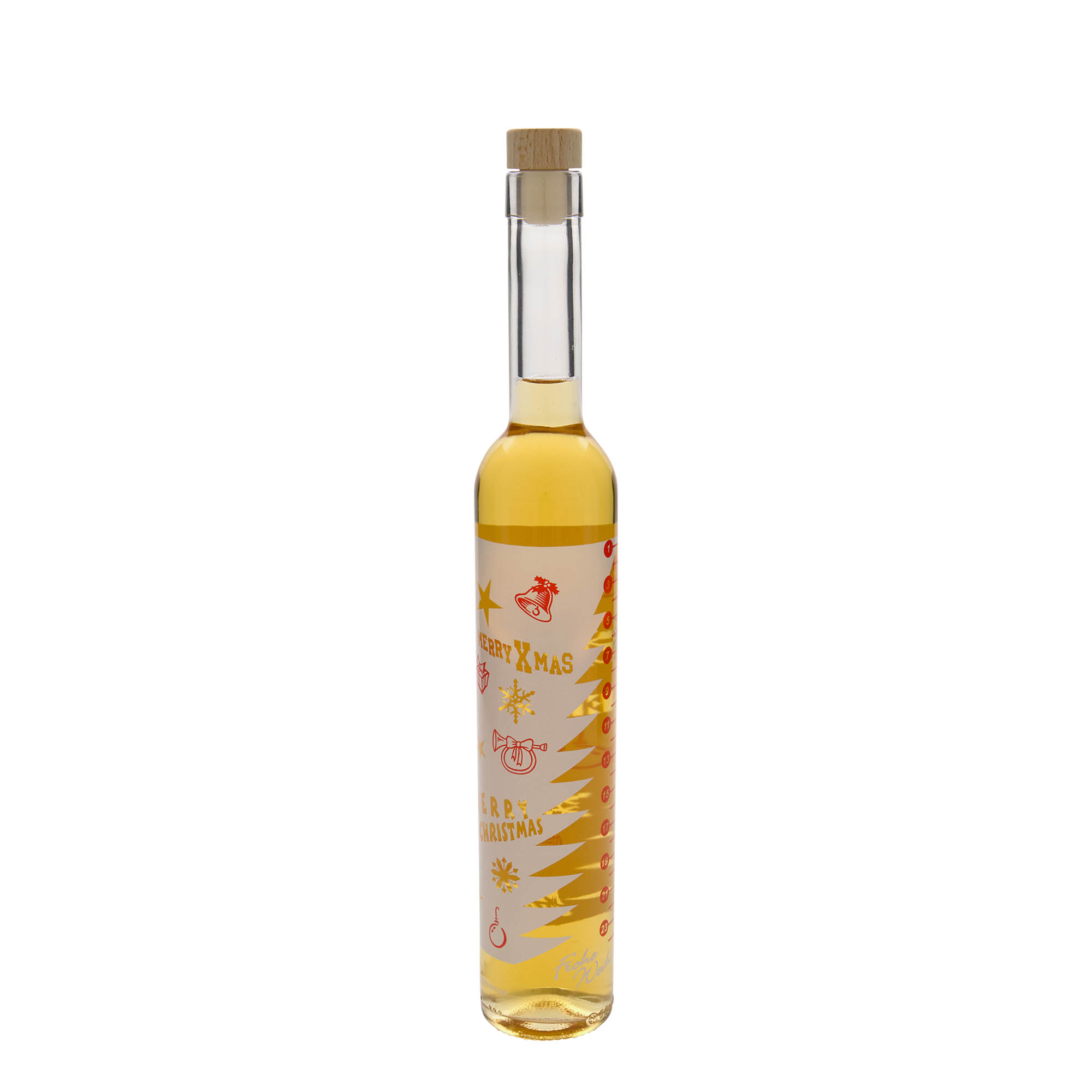 500 ml staklena flaša Maximo sa štampom 'Adventski kalendar', grlo: čep 500 ml staklena flaša Maximo sa štampom 'Adventski kalendar', grlo: čep