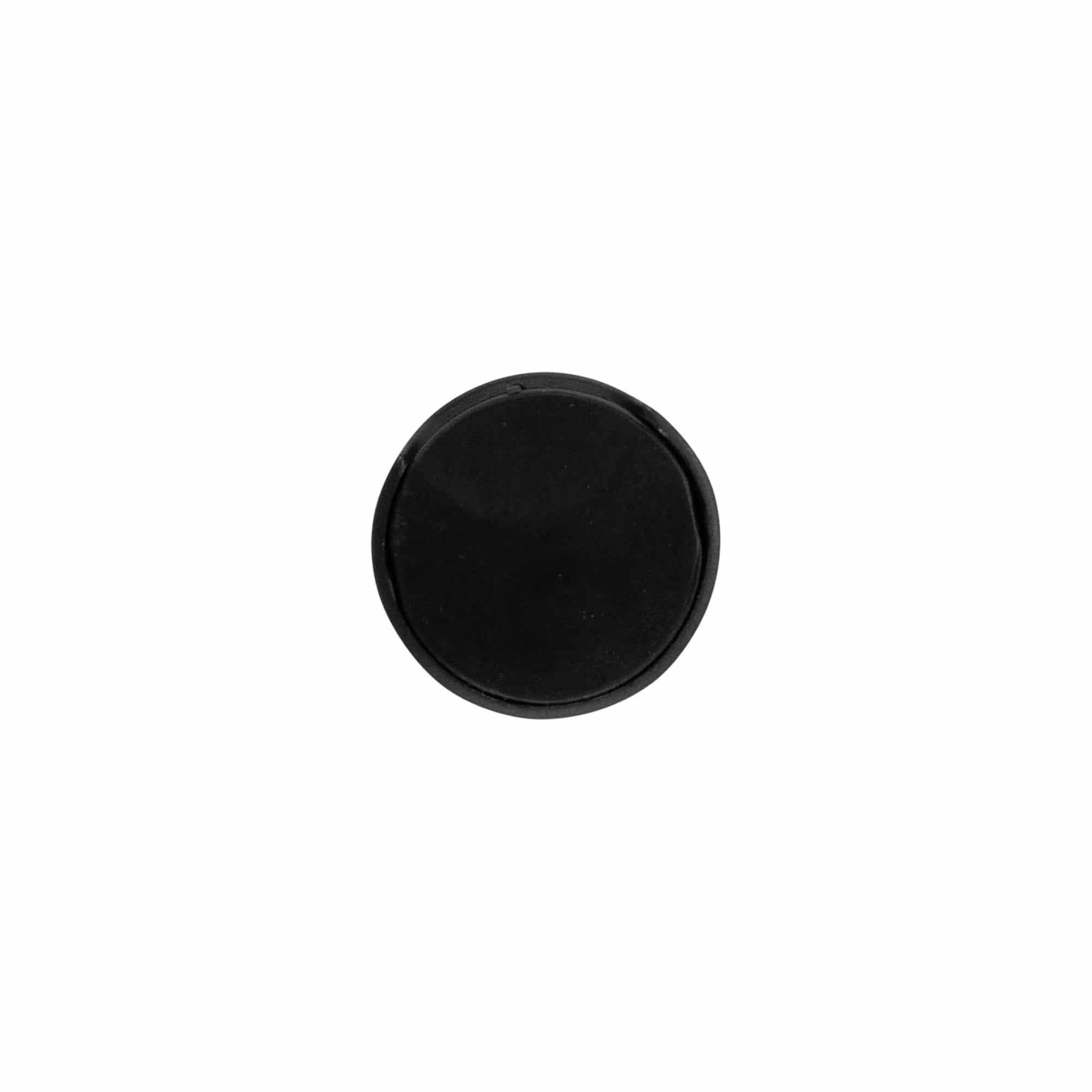 Zatvarač sa navojem Disc Top, PP plastika, crna, za otvor: 24/410