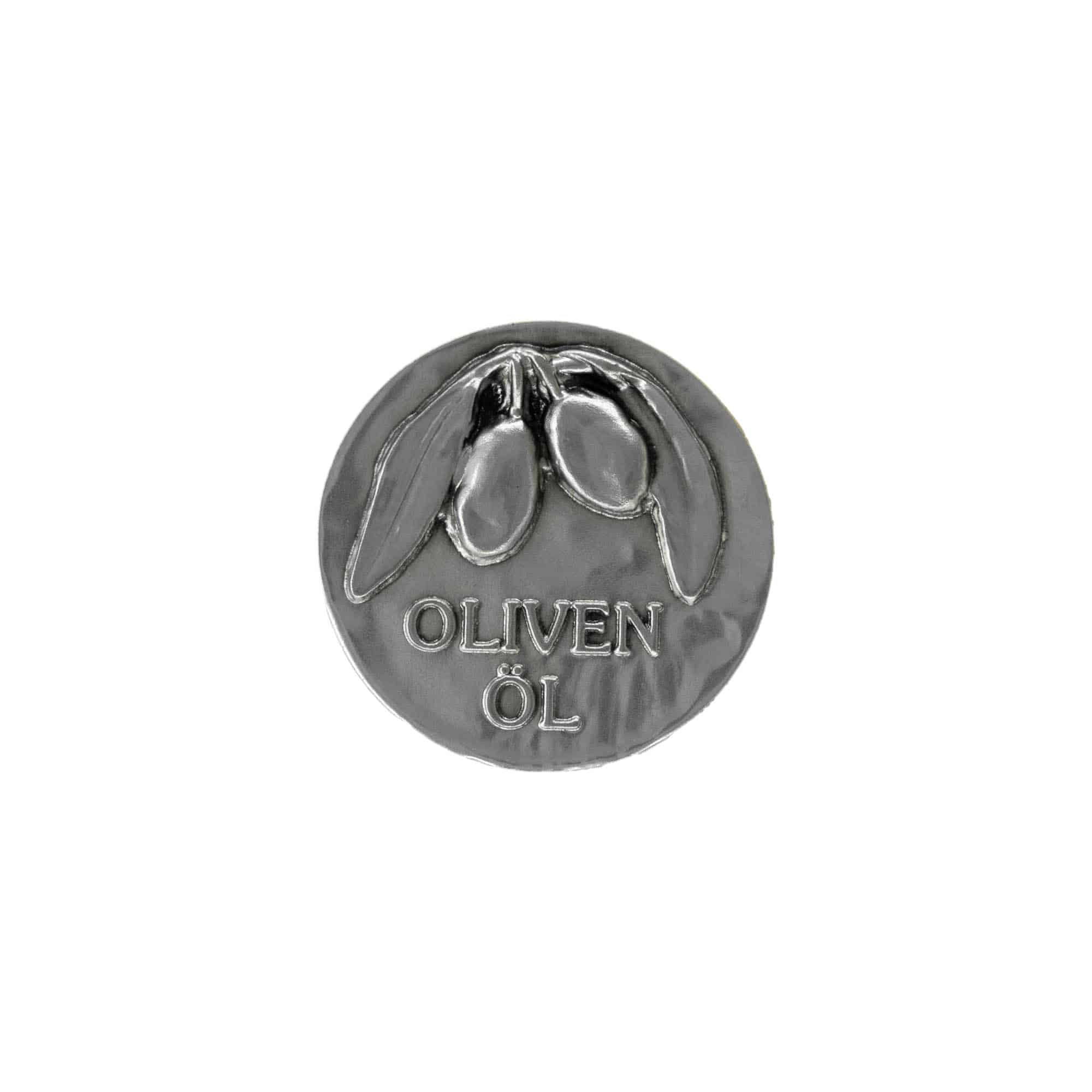 Pločica od kositra 'Maslinovo ulje', metal, srebrna