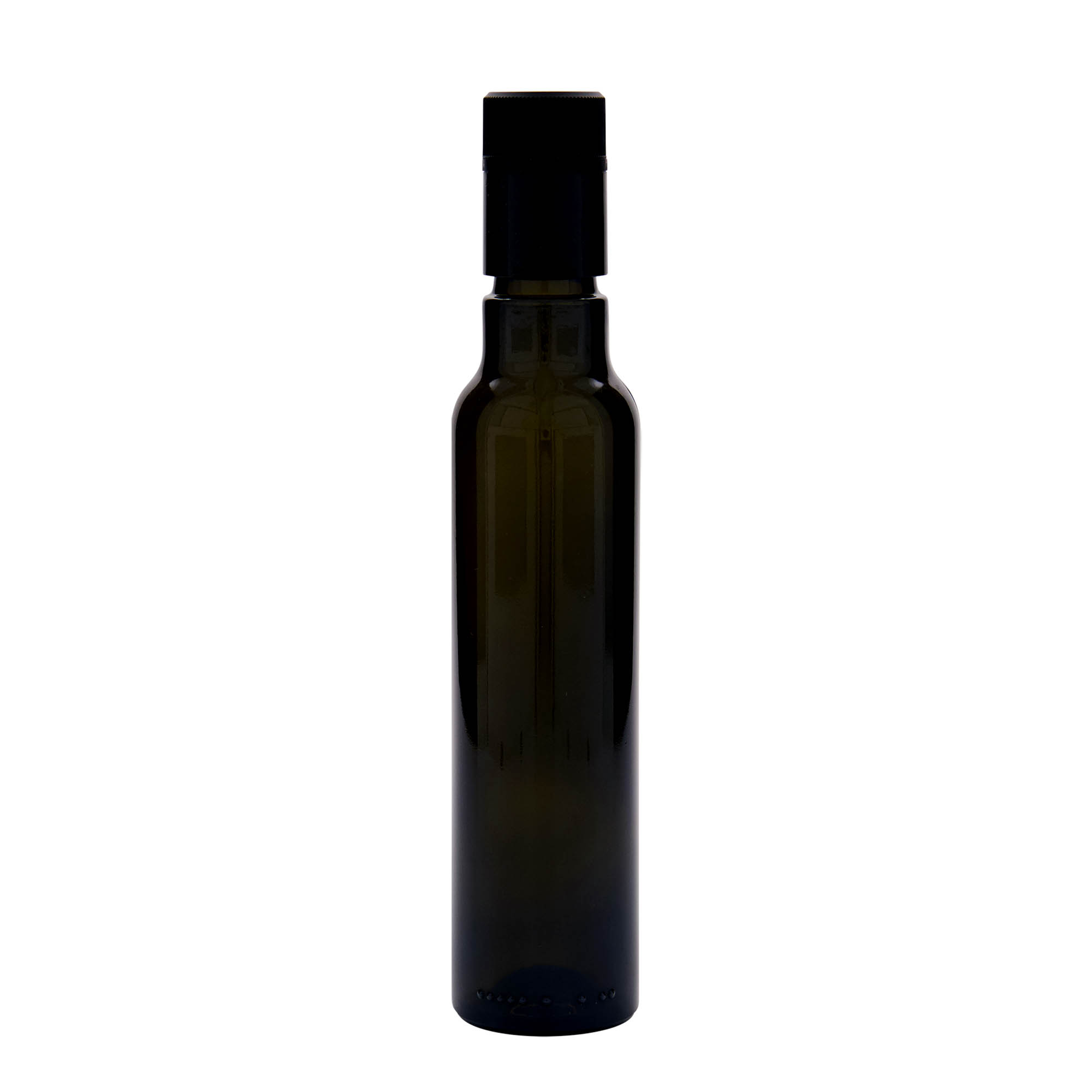 250 ml flaša za sirće/ulje 'Willy New', staklo, antikno zeleno, grlo: DOP