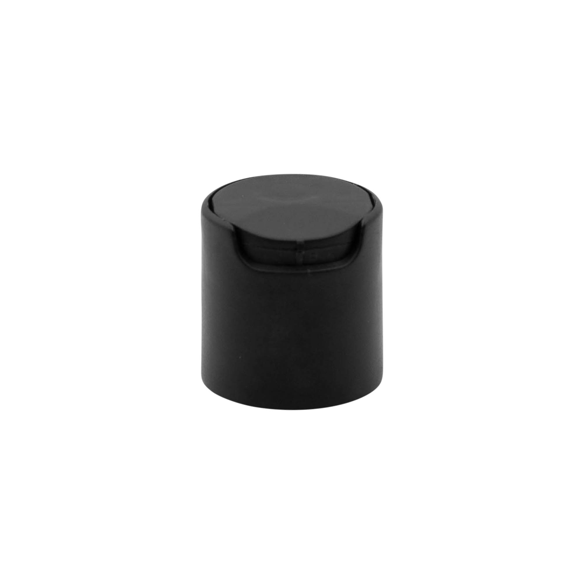 Navojni zatvarač Disc Top, PP plastika, crni, za grlo: 24/410