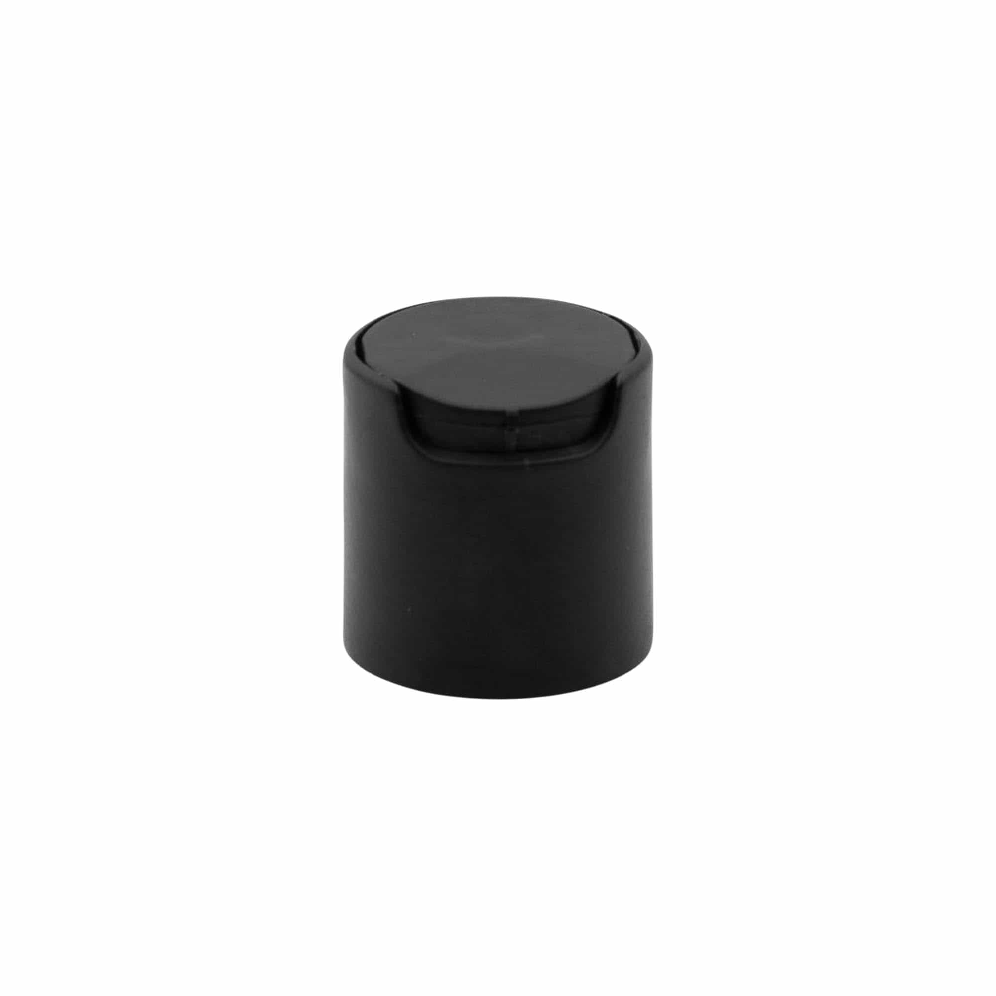Navojni zatvarač Disc Top, PP plastika, crni, za grlo: 24/410