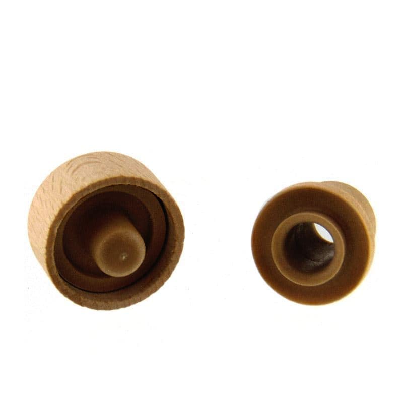 Čep sa glavom i otvorom za doziranje od 19 mm, plastika-drvo, više boja, za otvor: Plutani čep