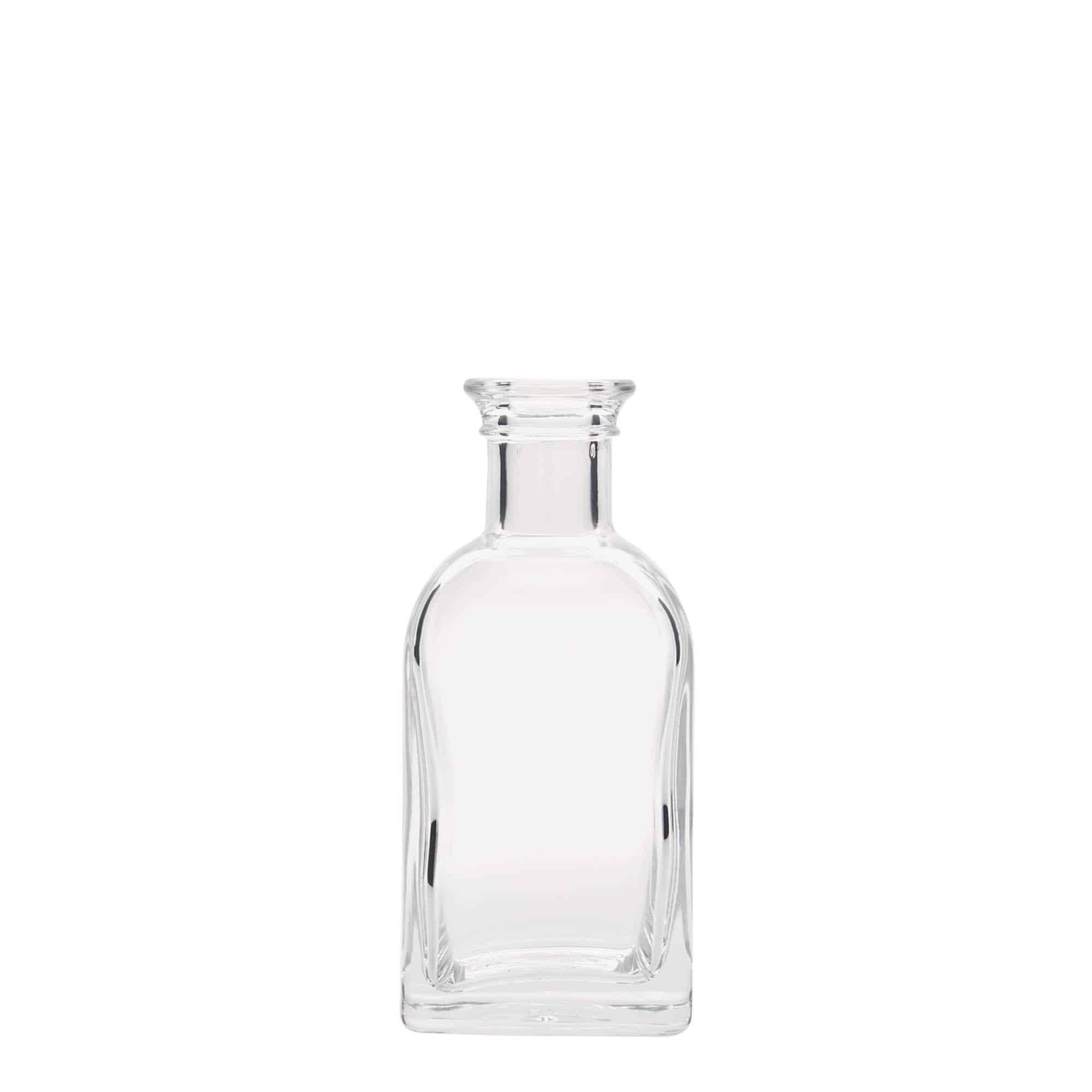Staklena boca od 100 ml farmaceutska Carré, kvadratna, otvor: Plutani čep Staklena boca od 100 ml farmaceutska Carré, kvadratna, otvor: Plutani čep