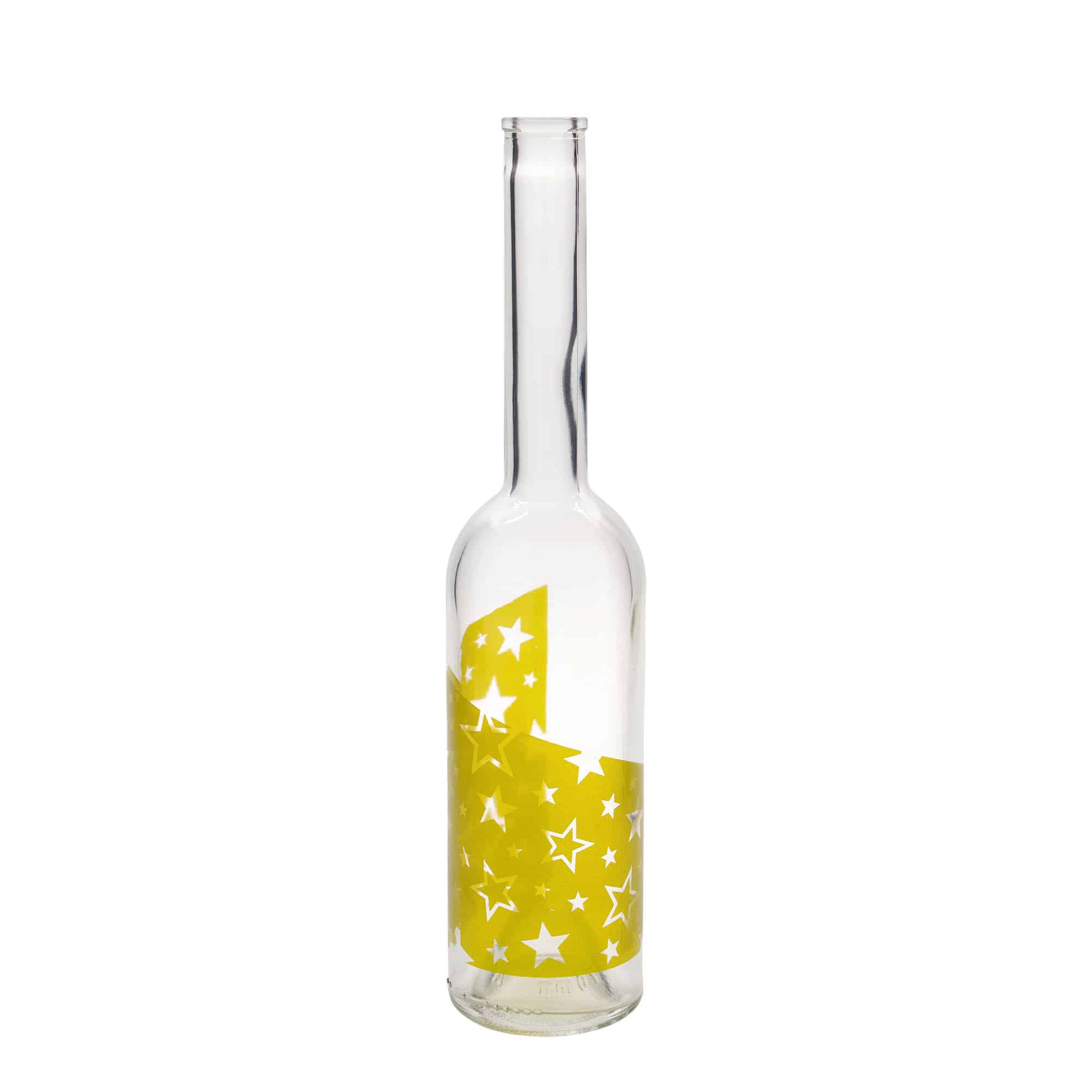 Staklena boca od 500 ml 'Opera', motiv: Zlatne zvezde, otvor: Plutani čep Staklena boca od 500 ml 'Opera', motiv: Zlatne zvezde, otvor: Plutani čep
