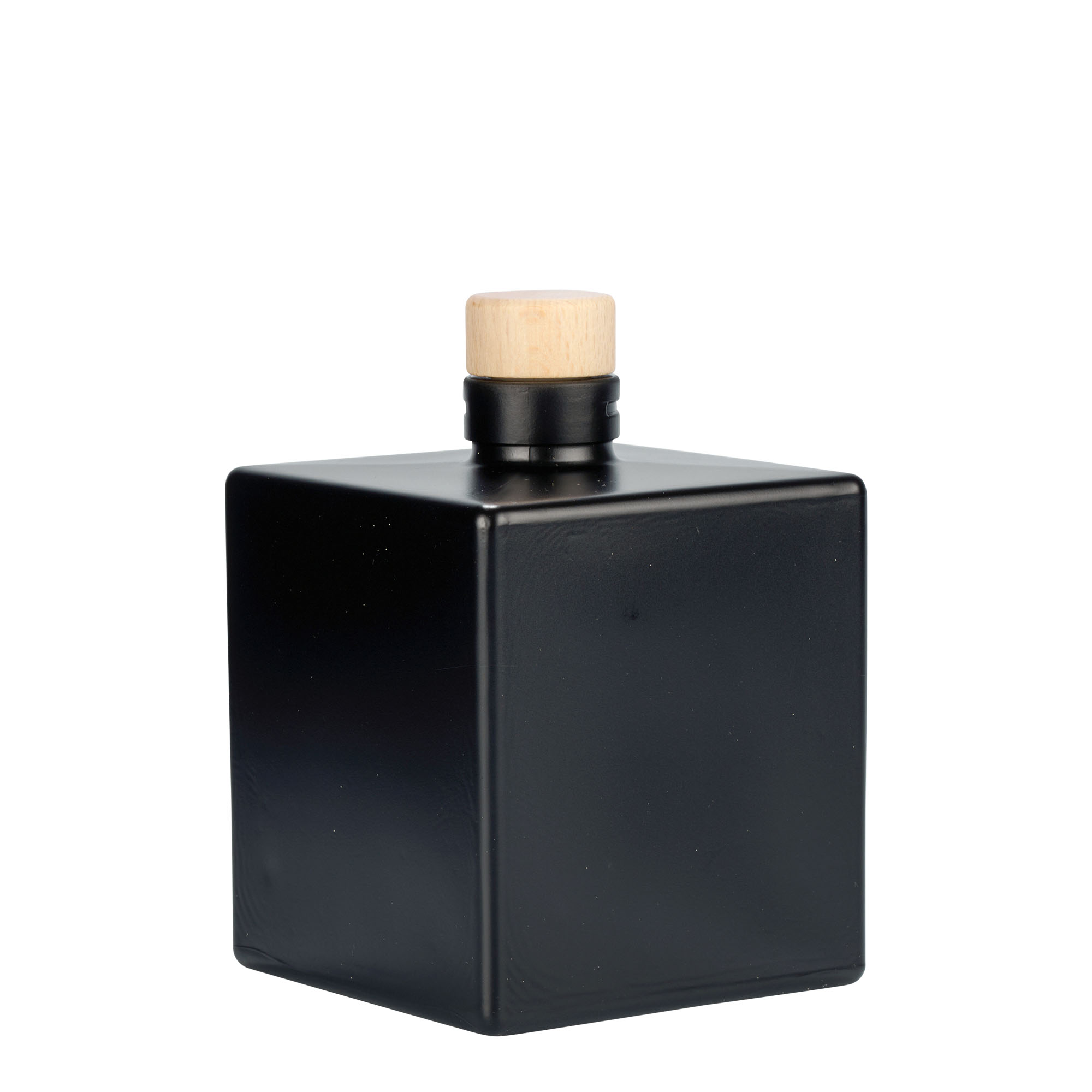 500 ml staklena boca 'Cube', kvadratna, crna, grlo: pluta 500 ml staklena boca 'Cube', kvadratna, crna, grlo: pluta