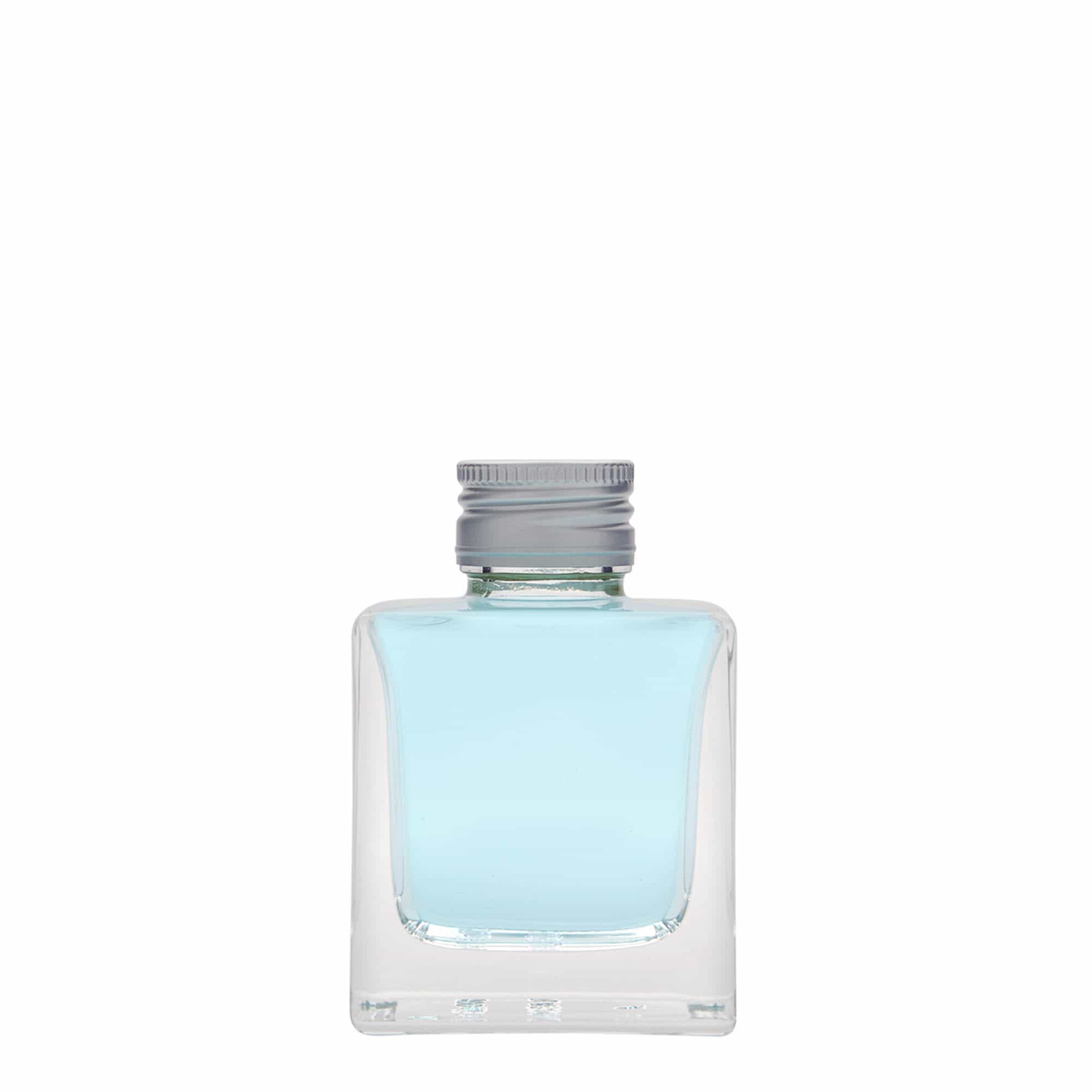 Staklena boca od 100 ml 'Cube', kvadratna, otvor: PP 28