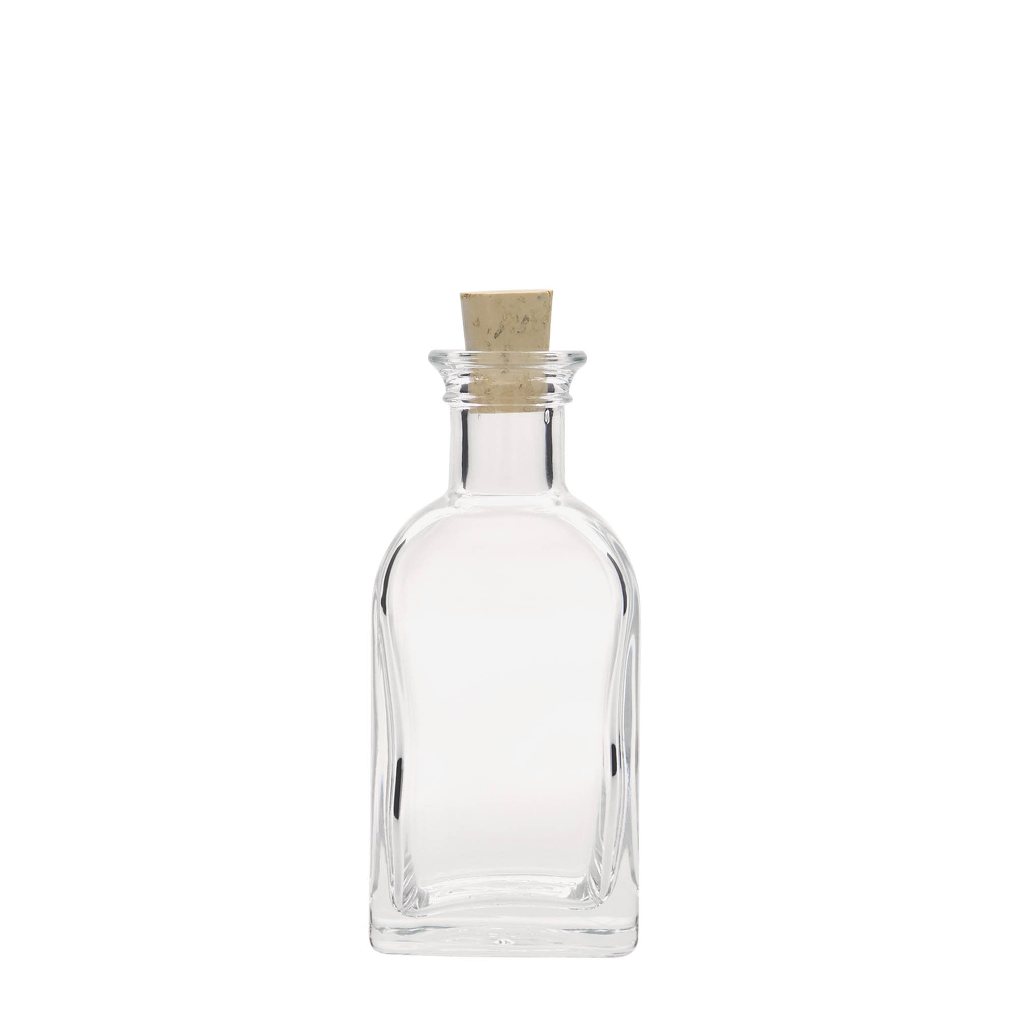 100 ml staklena flaša Apotheker Carré, kvadratna, otvor: pluta 100 ml staklena flaša Apotheker Carré, kvadratna, otvor: pluta