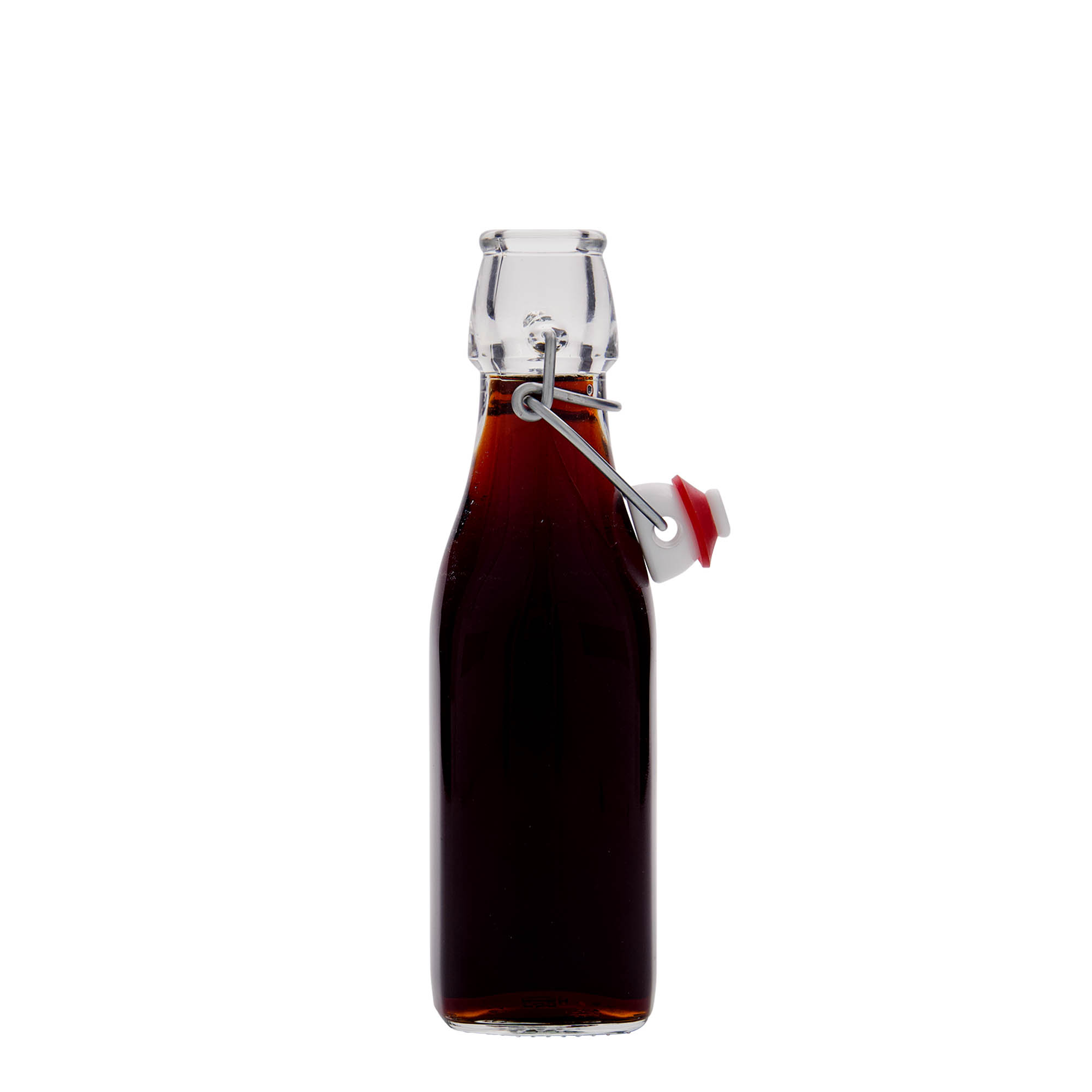 250 ml staklena flaša 'Swing, kvadratna, grlo: zatvarač sa kopčom'