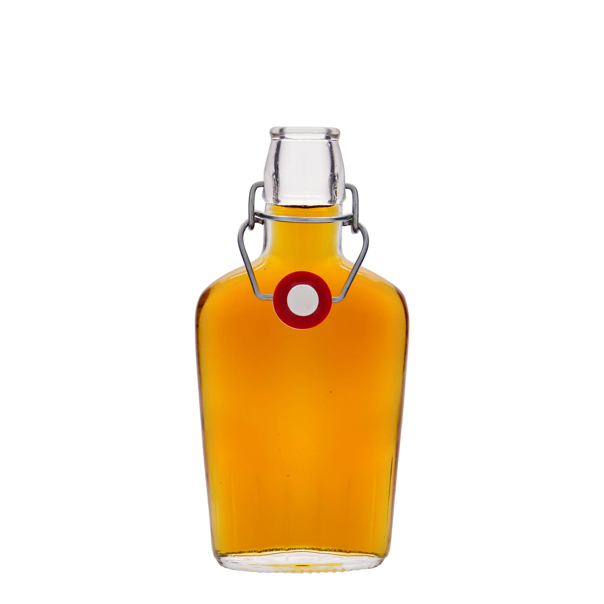 250 ml staklena flaša 'Fiaschetta', ovalna, otvor: zatvarač sa kopčom