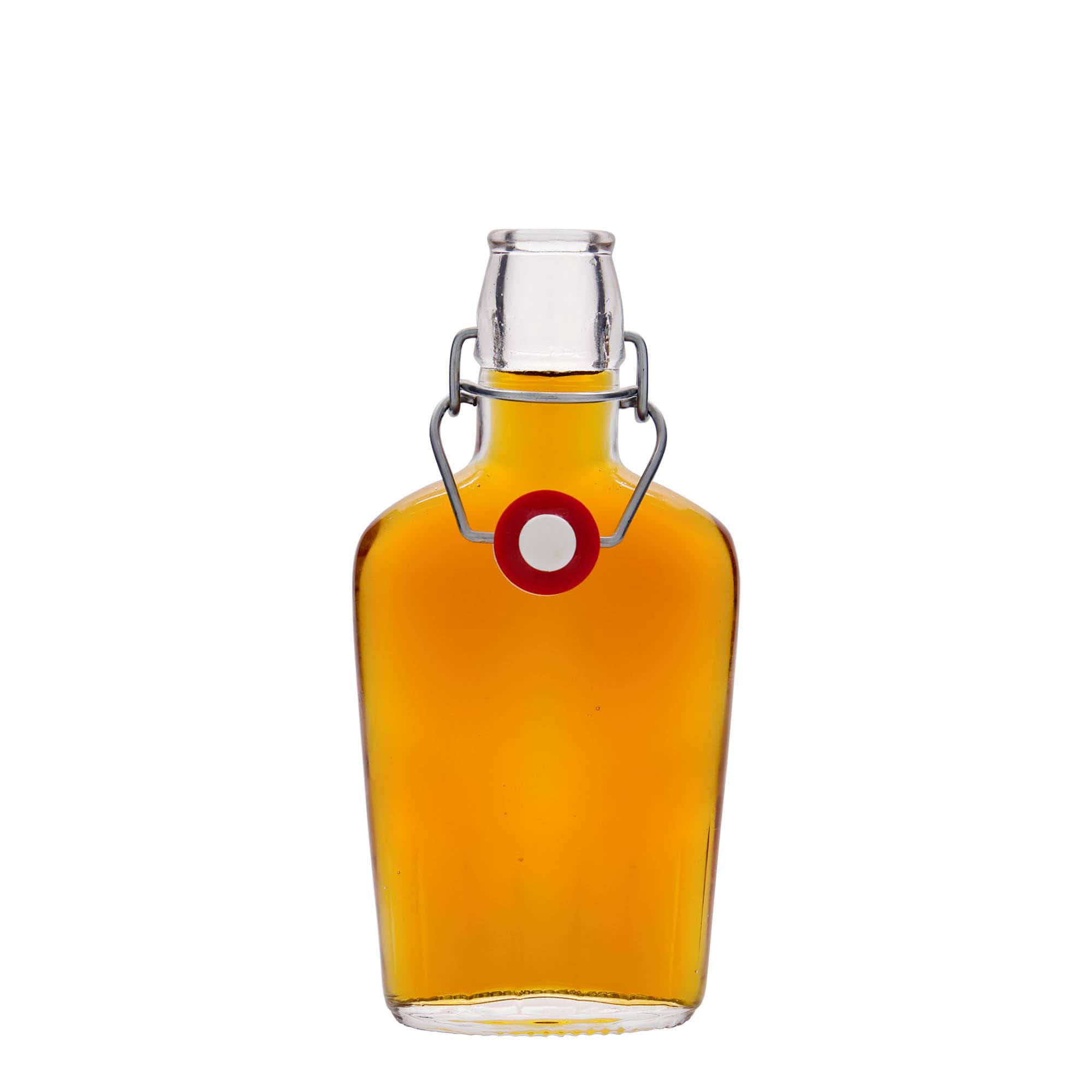 250 ml staklena flaša 'Fiaschetta', ovalna, otvor: zatvarač sa kopčom