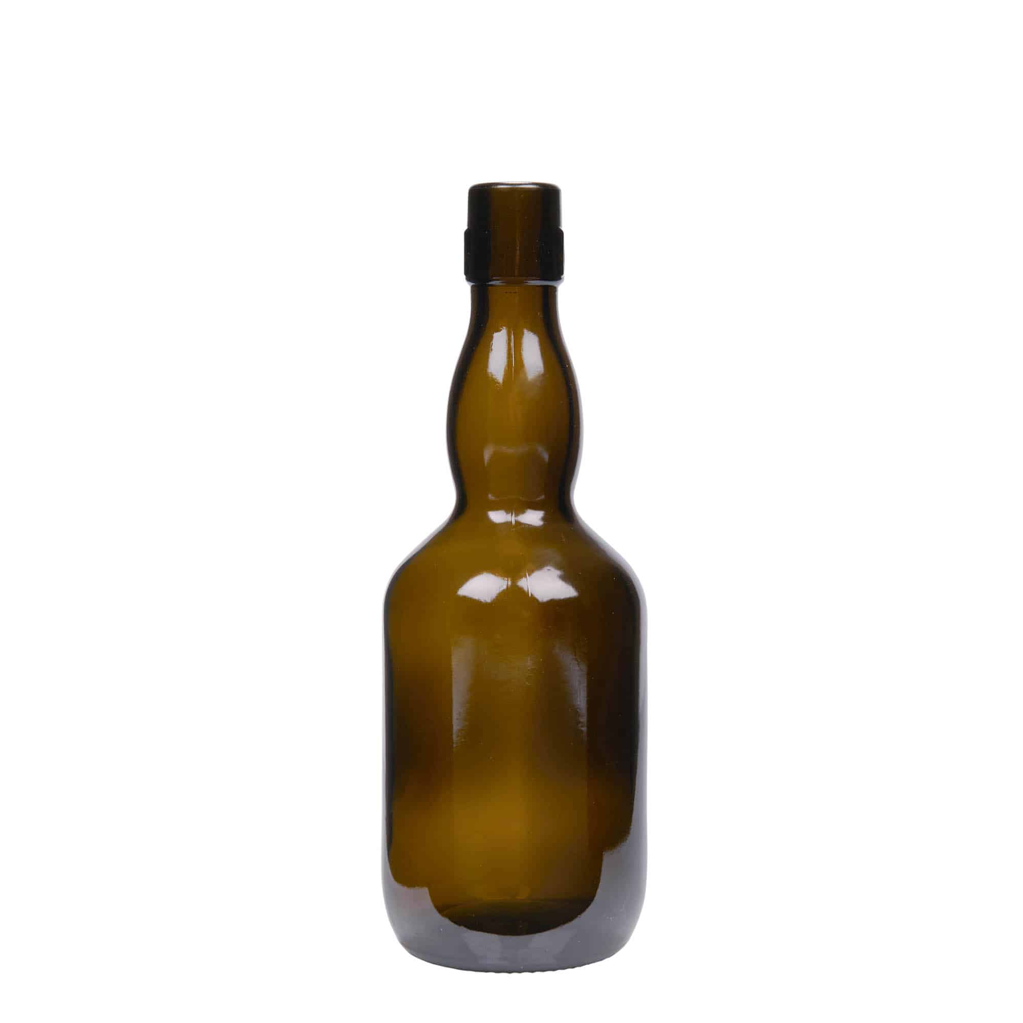 Boca za pivo od 500 ml, bačvasti vrat, staklo, antik zelena, otvor: Zakretni vrh Boca za pivo od 500 ml, bačvasti vrat, staklo, antik zelena, otvor: Zakretni vrh