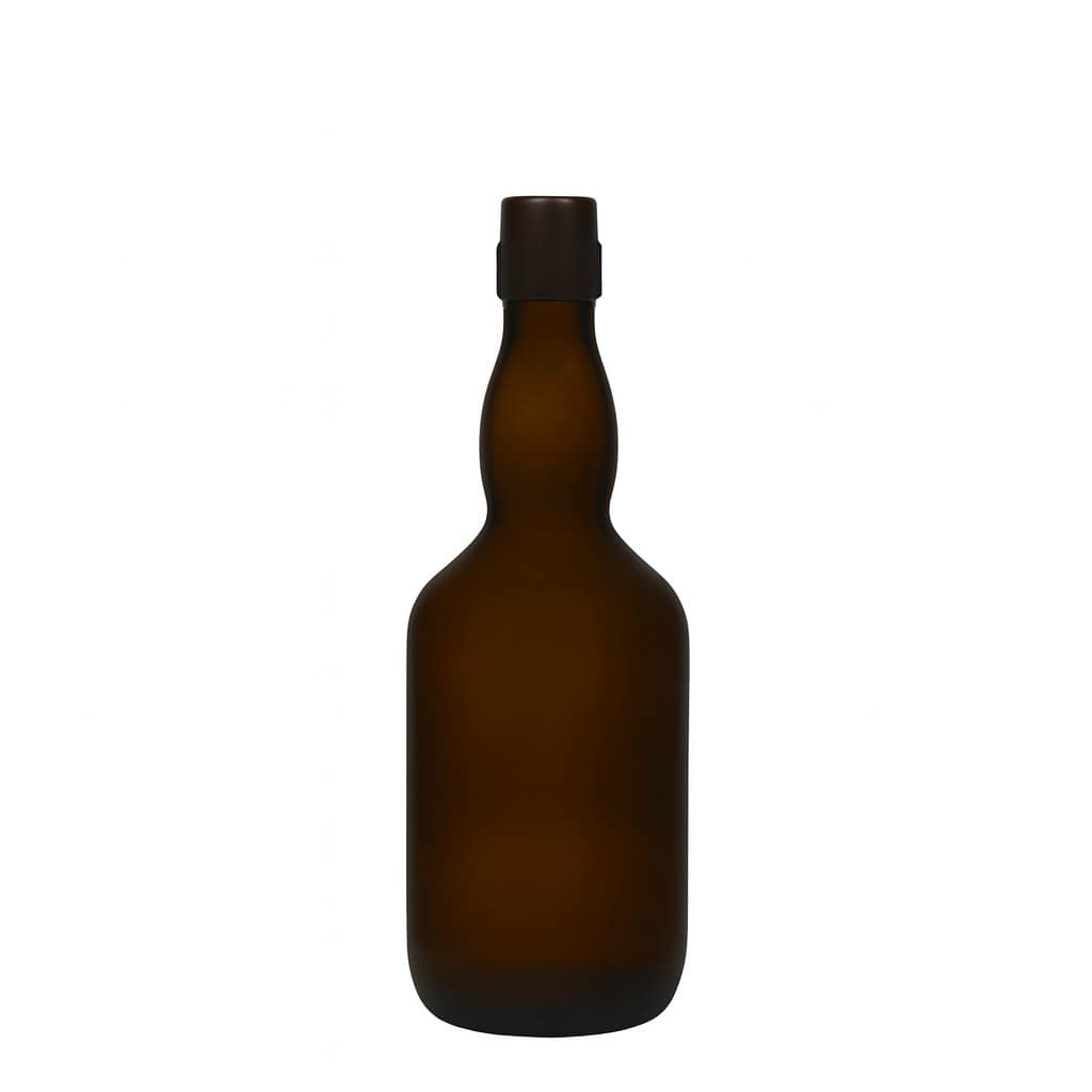 500 ml flaša za pivo sa grlom, staklo, antikno zeleno, otvor: zatvarač sa kopčom