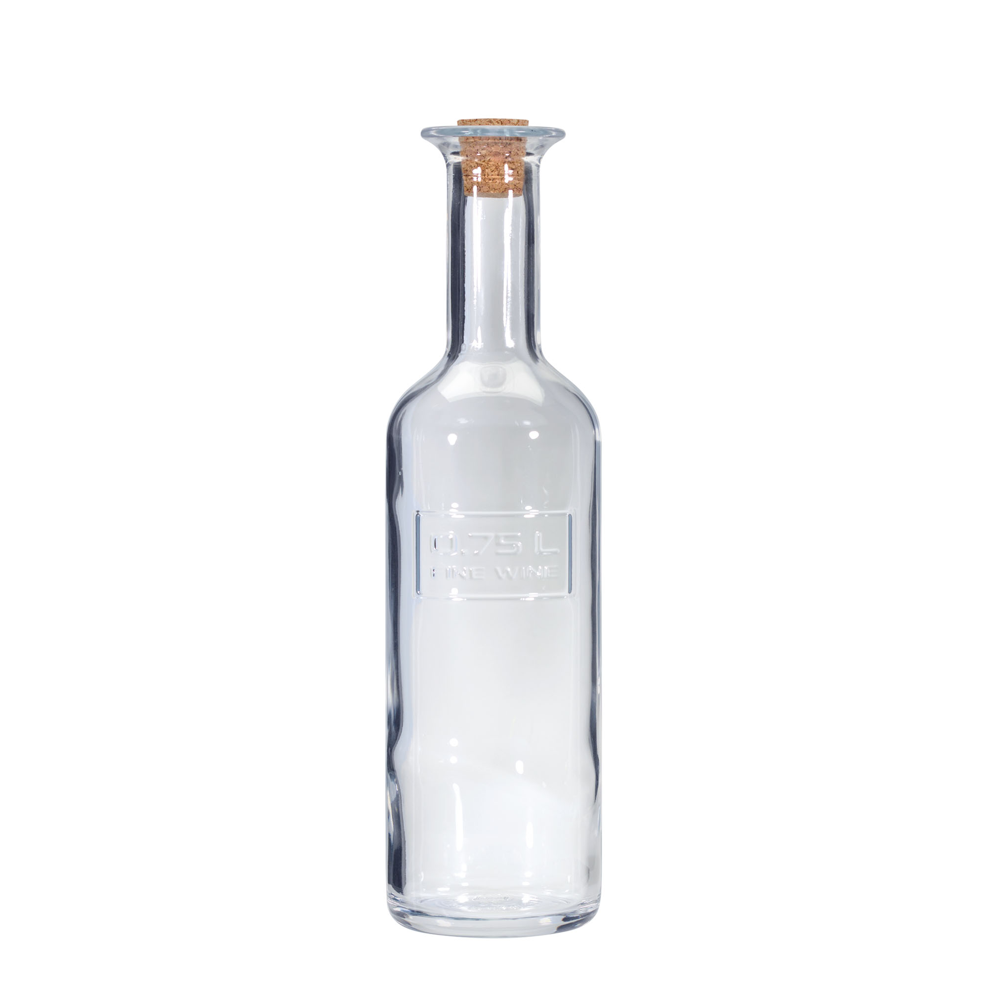 750 ml staklena boca 'Optima Fine Wine', otvor: plutani čep
