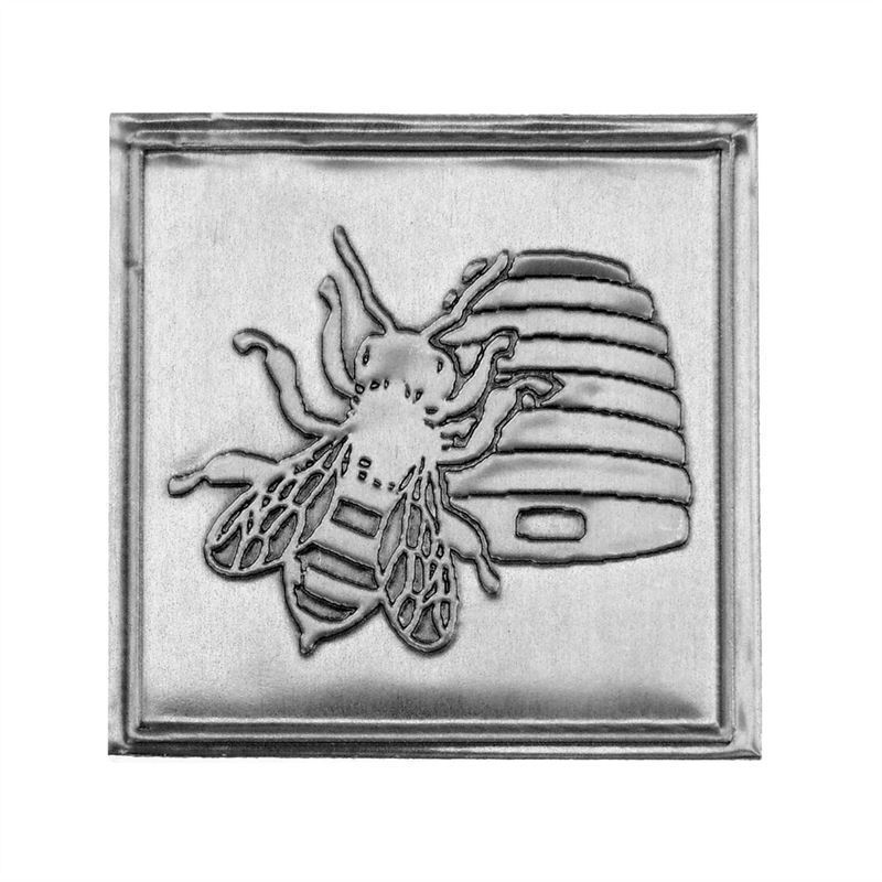 Limena etiketa 'Med', kvadratna, metal, srebrna Limena etiketa 'Med', kvadratna, metal, srebrna
