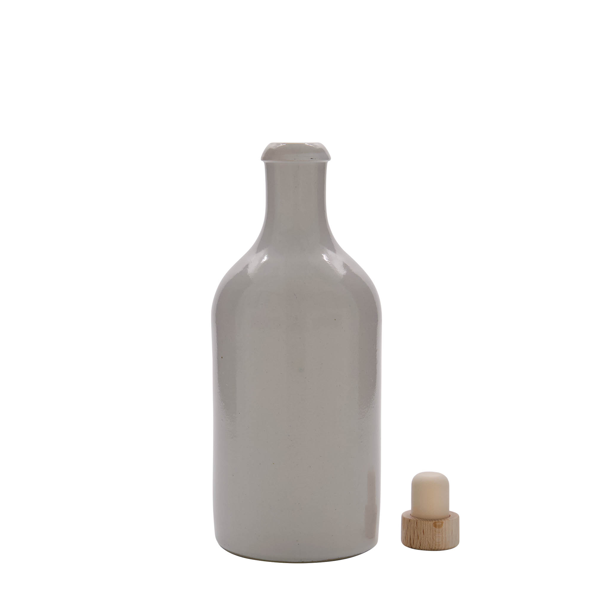 500 ml glineni vrč, kamena keramika, beo, otvor: pluta