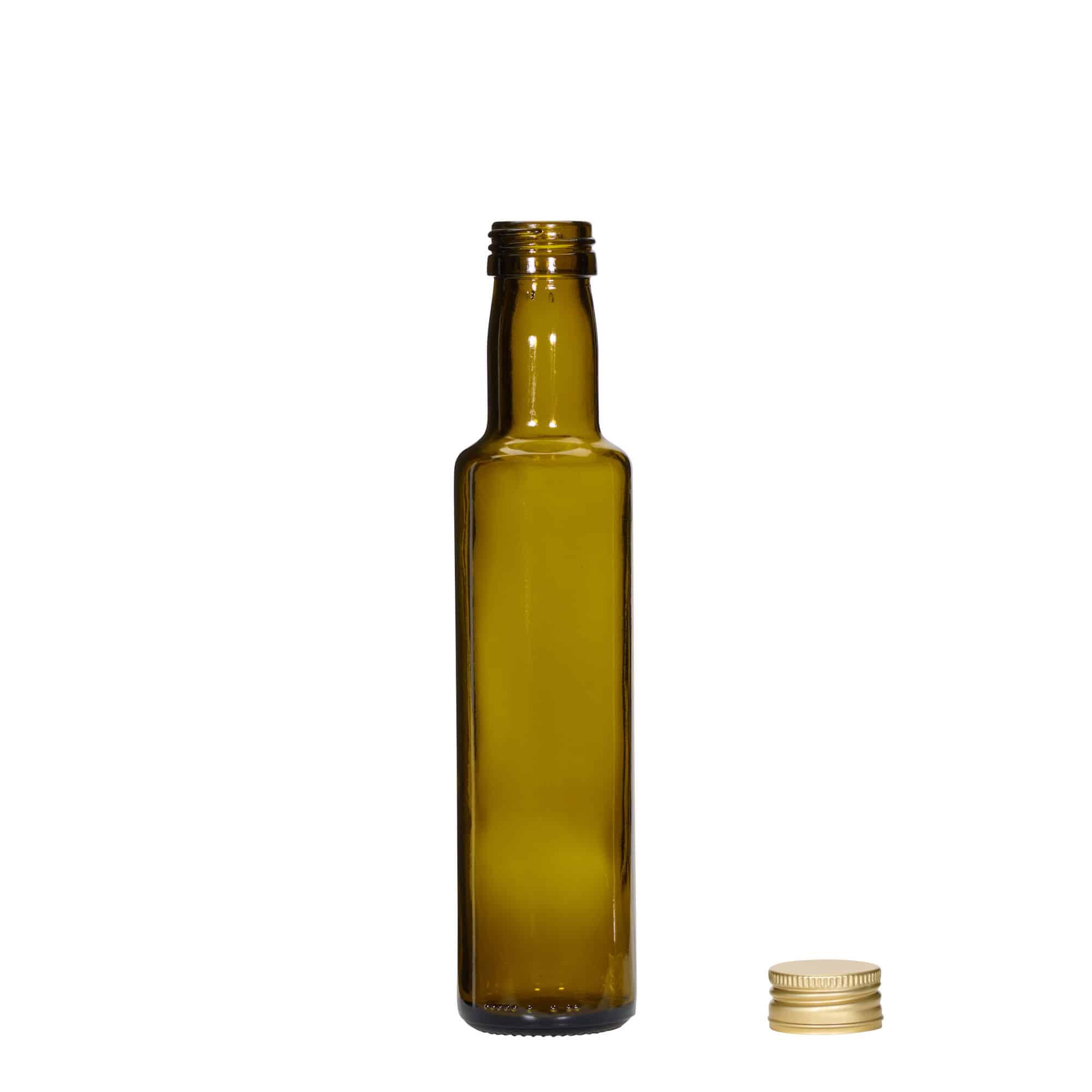 Staklena boca od 250 ml 'Dorica', antik zelena, otvor: PP 31,5