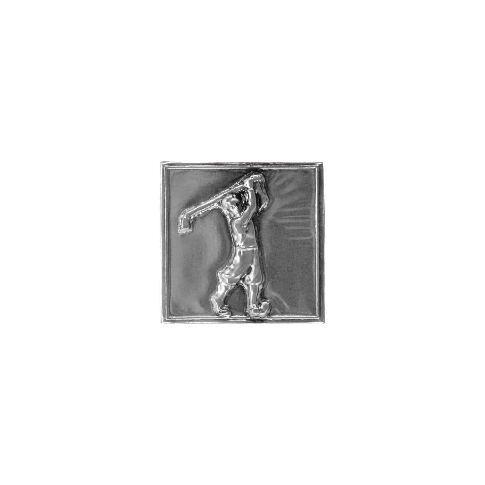 Limena etiketa 'Golfer', kvadratna, metal, srebrna Limena etiketa 'Golfer', kvadratna, metal, srebrna