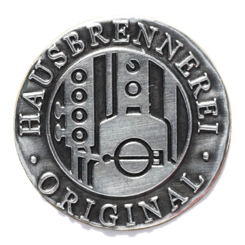 Limena etiketa ‚Kućna destilerija', okrugla, metal, srebrna