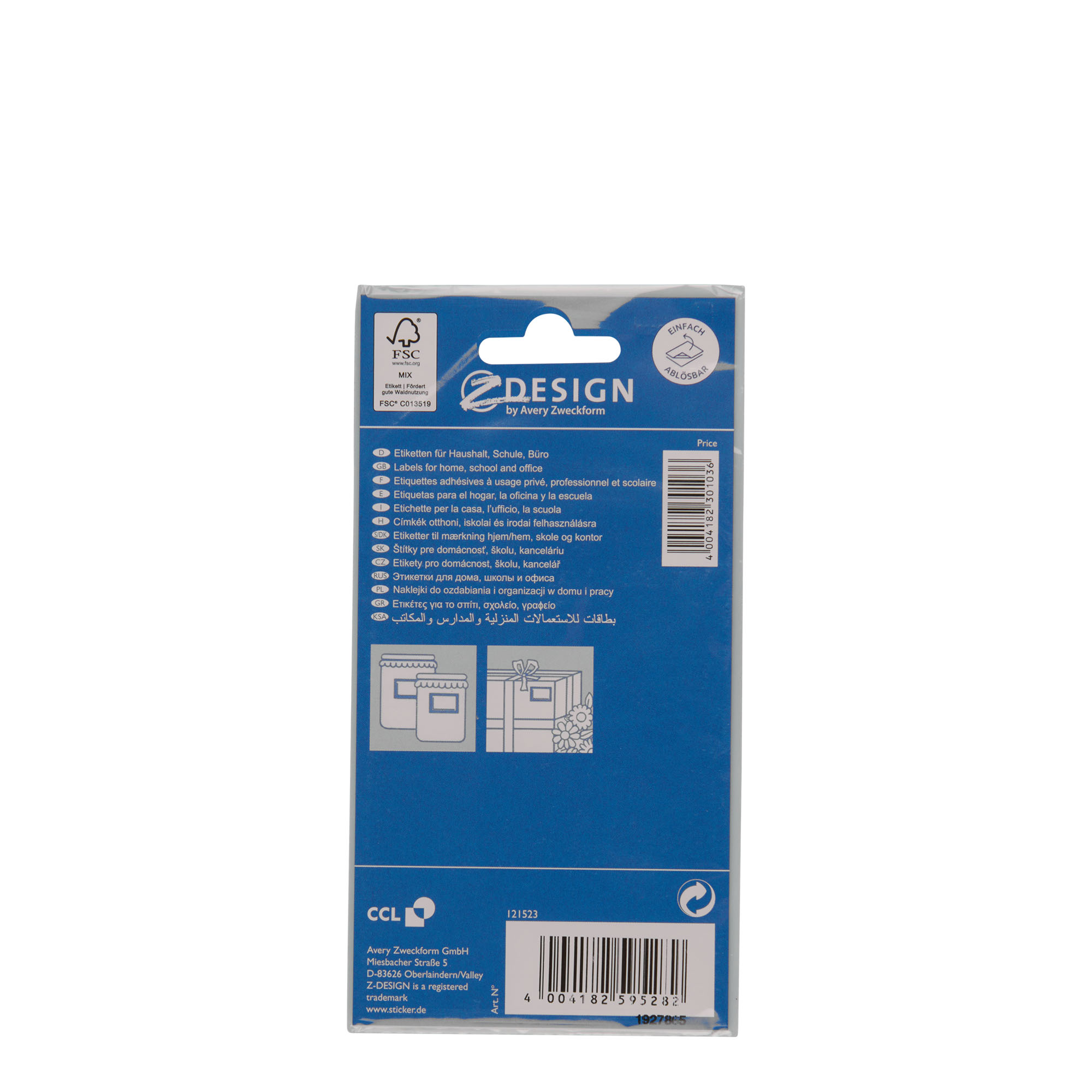 Zweckform etikete „Plavi okvir“, pravougaone, papir, belo-plave