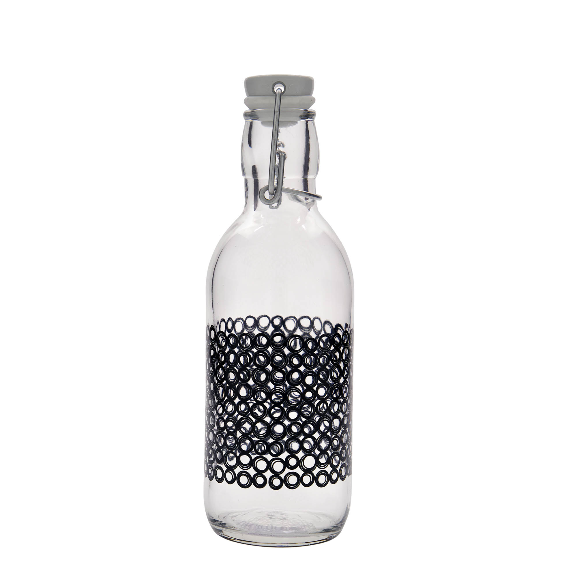 500 ml staklena flaša 'Emilia', motiv: Circola nero, otvor: zatvarač sa kopčom 500 ml staklena flaša 'Emilia', motiv: Circola nero, otvor: zatvarač sa kopčom