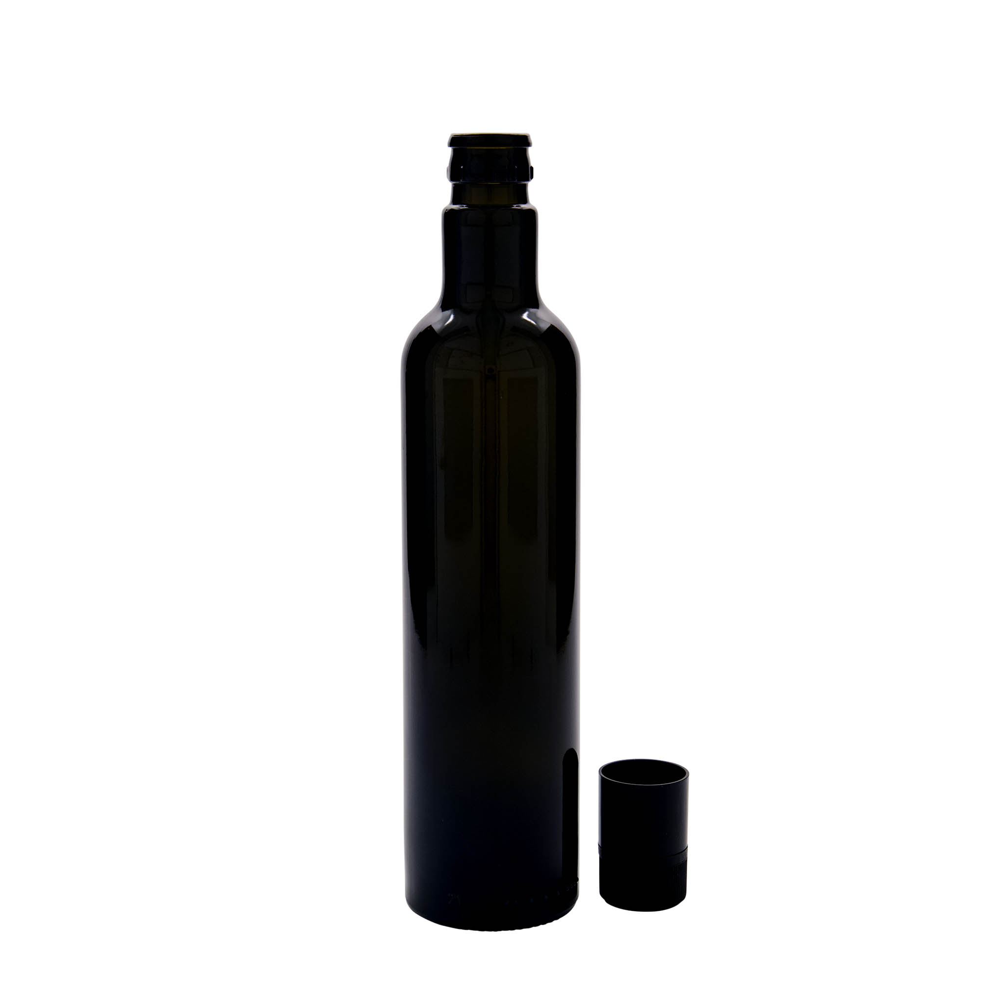 500 ml flaša za sirće/ulje 'Willy New', staklo, antikno zelena, grlo: DOP 500 ml flaša za sirće/ulje 'Willy New', staklo, antikno zelena, grlo: DOP
