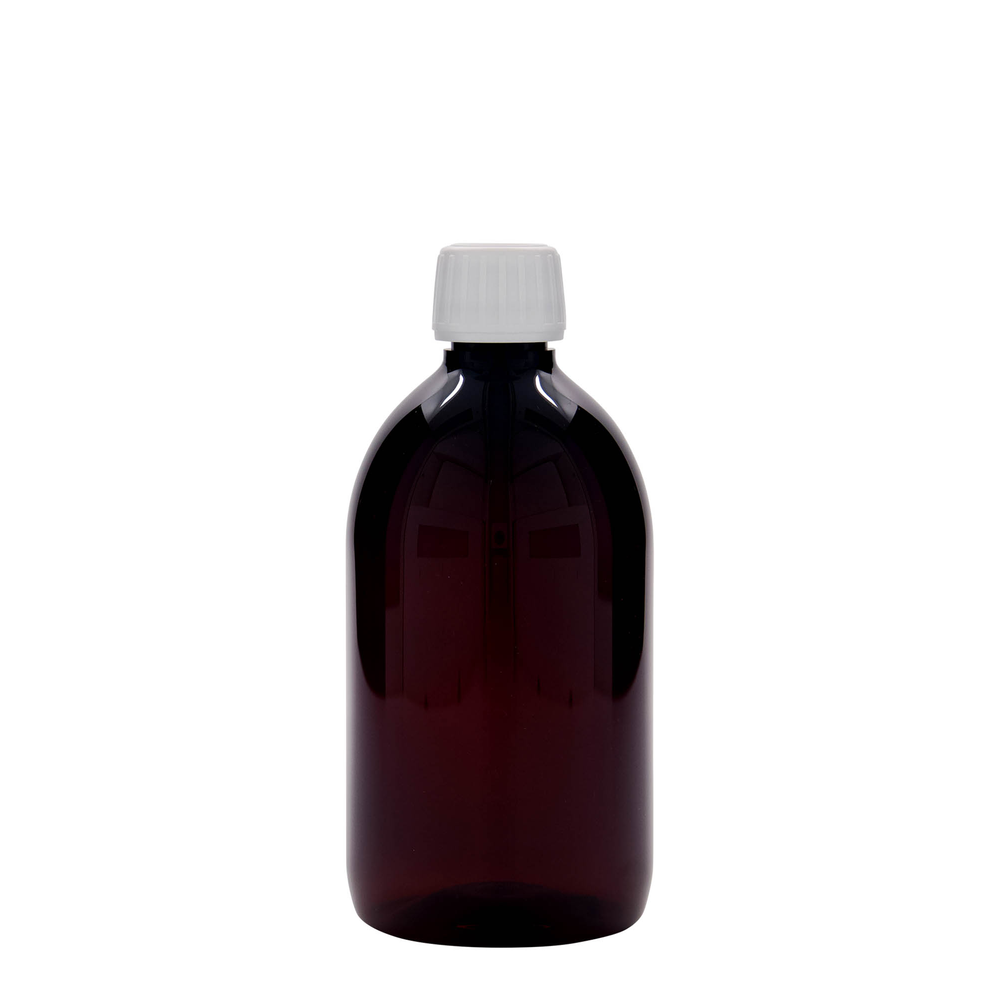 500 ml PET-medicinska boca, braon, plastika, grlo: PP 28