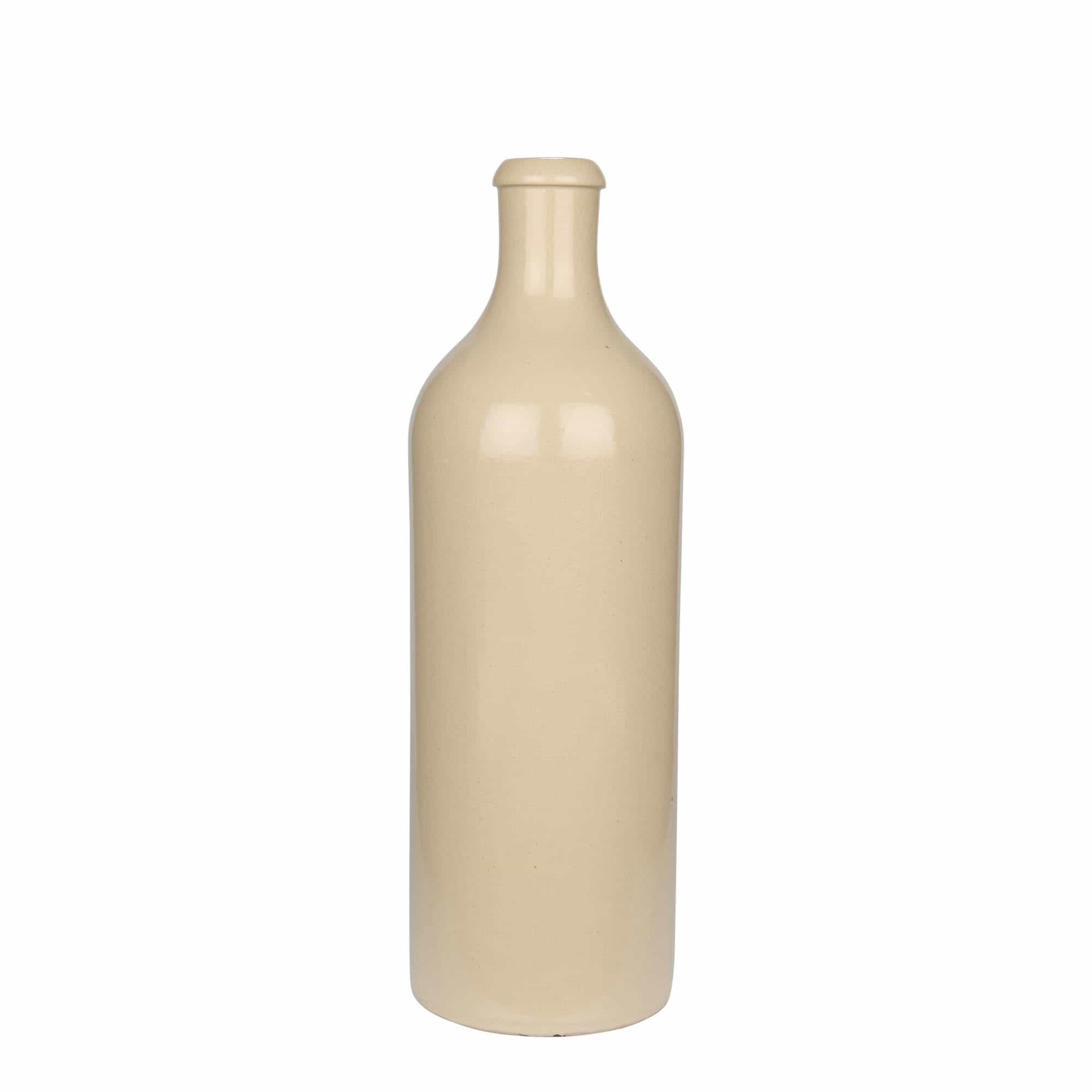 Glinena boca od 750 ml, keramika, bež, otvor: Plutani čep Glinena boca od 750 ml, keramika, bež, otvor: Plutani čep