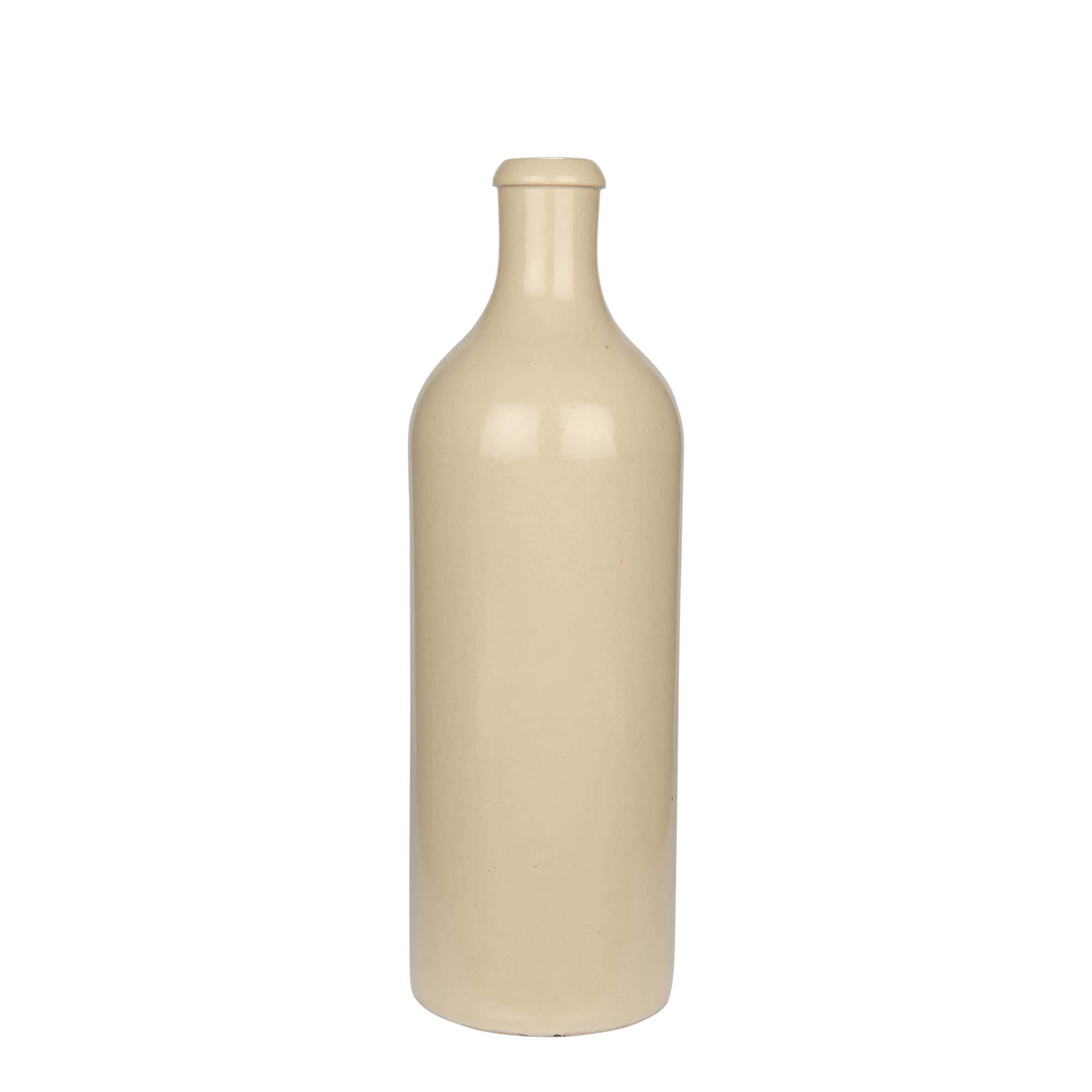 750 ml glineni vrč, kamenina, bež, otvor: plutani čep