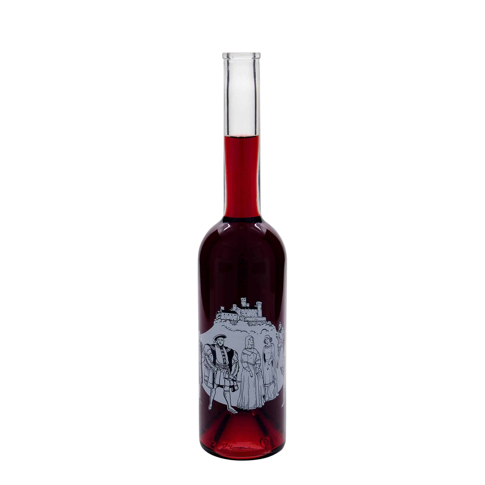 500 ml staklena flaša 'Opera', motiv: Srednji vek, čep: plutani