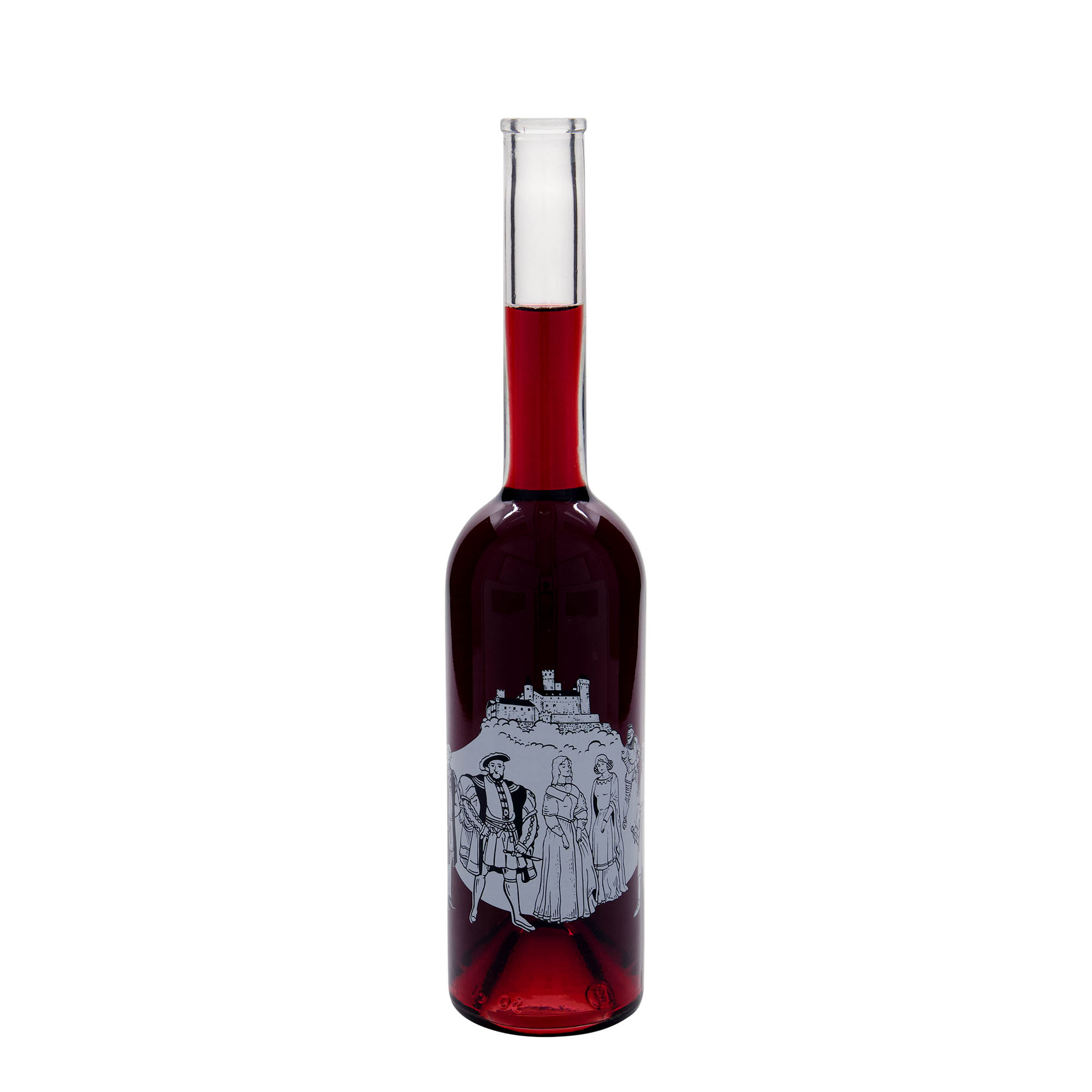 500 ml staklena flaša 'Opera', motiv: Srednji vek, čep: plutani