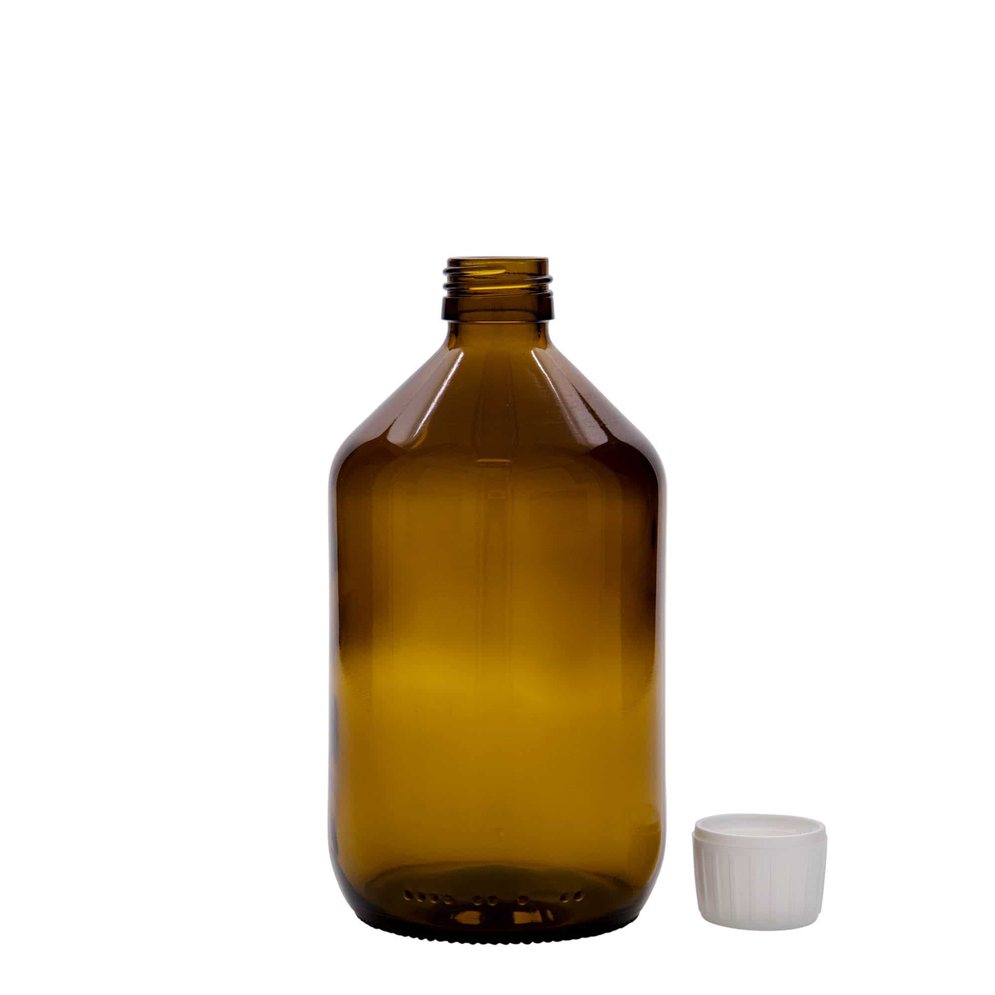 Medicinska boca od 500 ml, braon, staklo, otvor: PP 28