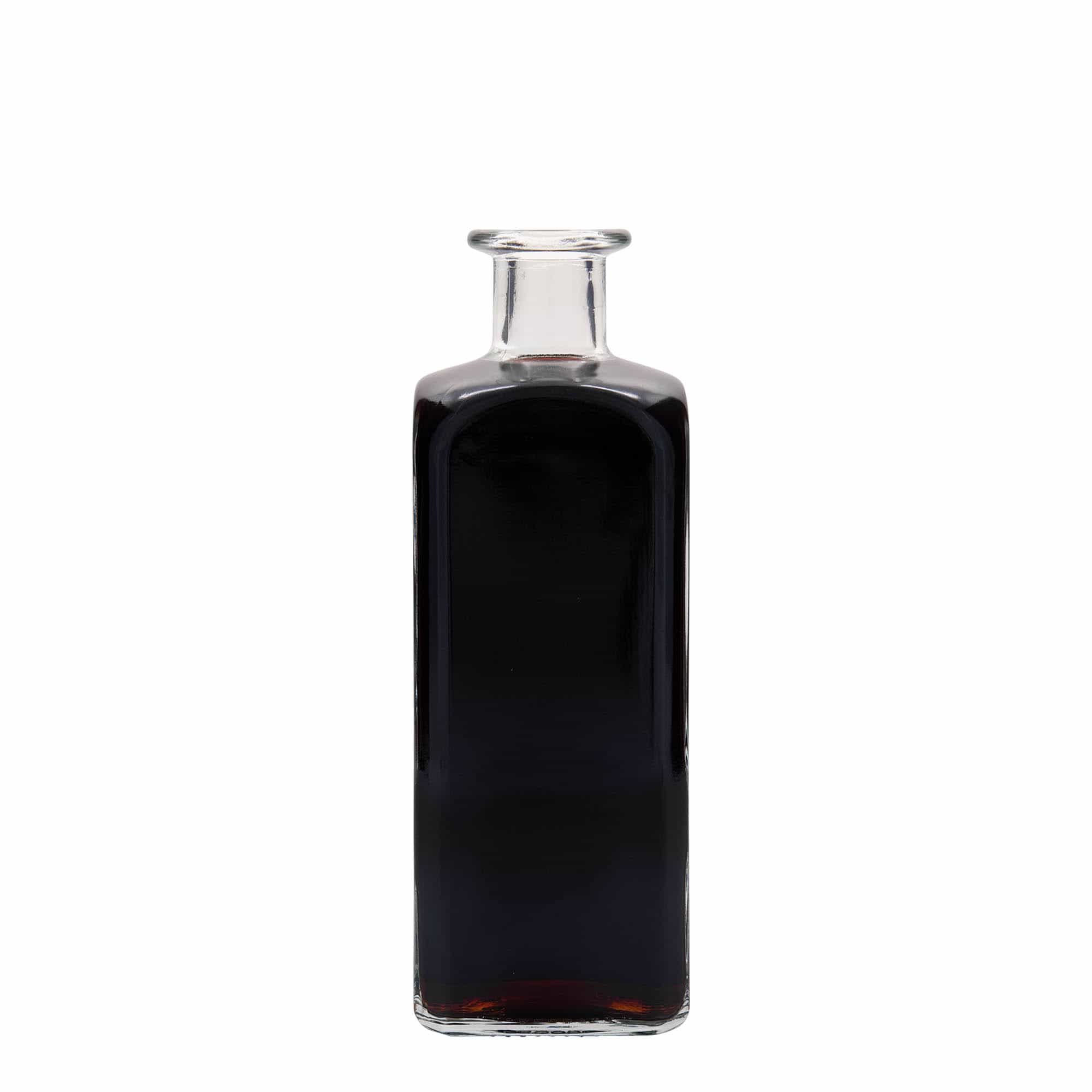 500 ml staklena boca Apotekar Carré, kvadratna, otvor: plutani čep