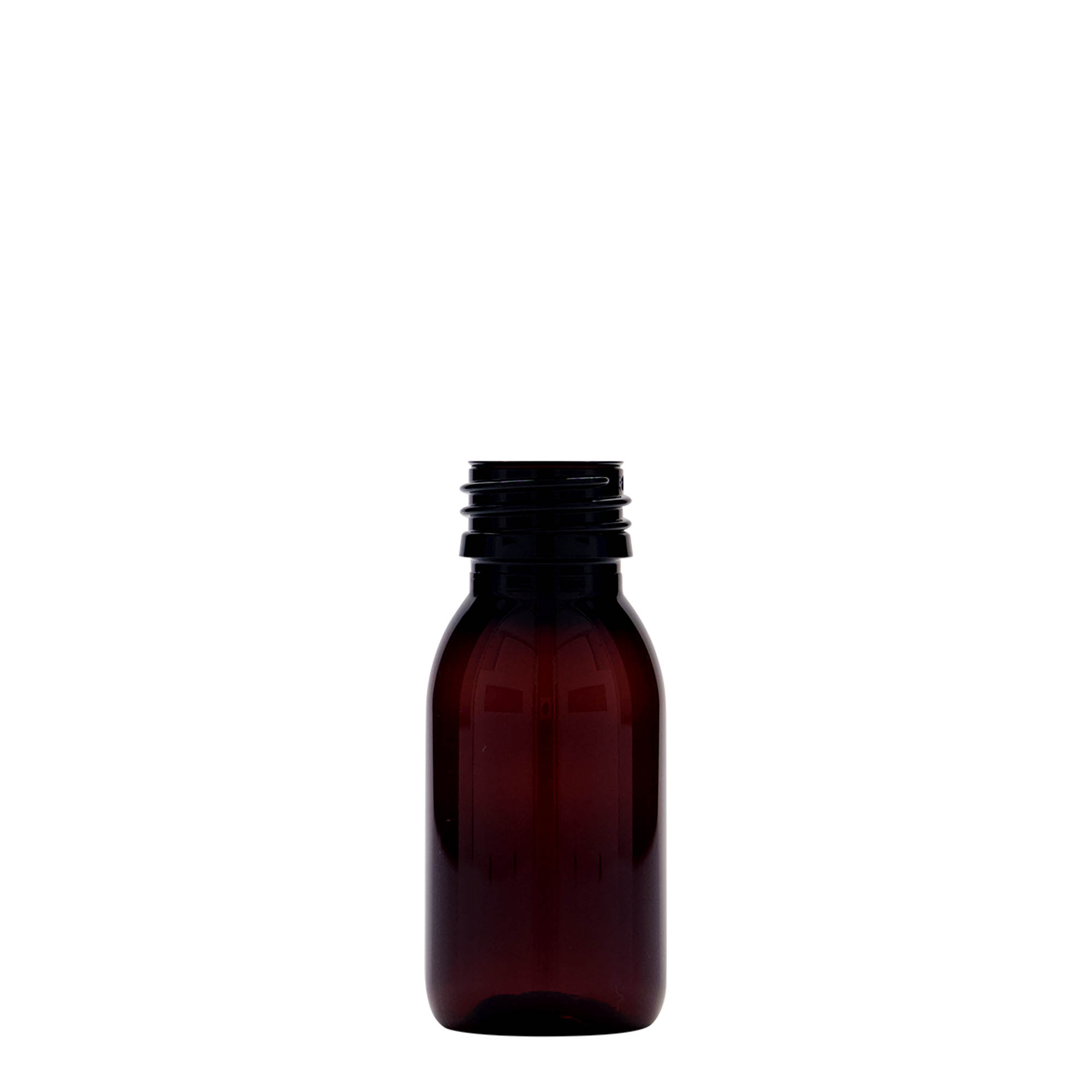 PET medicinska boca od 60 ml, braon, plastika, otvor: PP 28 PET medicinska boca od 60 ml, braon, plastika, otvor: PP 28