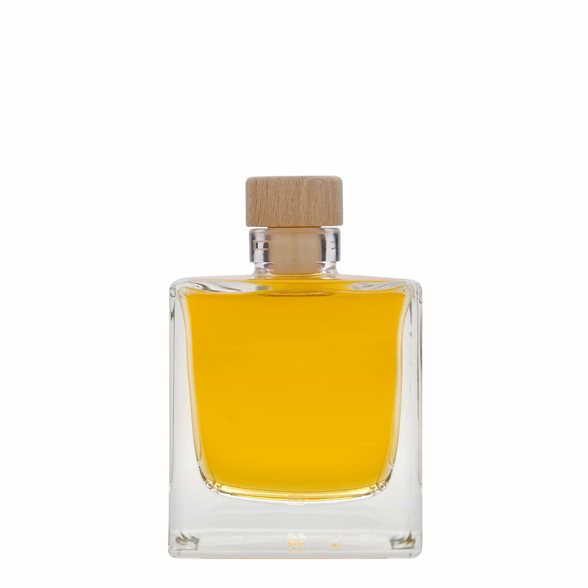 200 ml staklena boca 'Cube', kvadratna, otvor: plutani čep